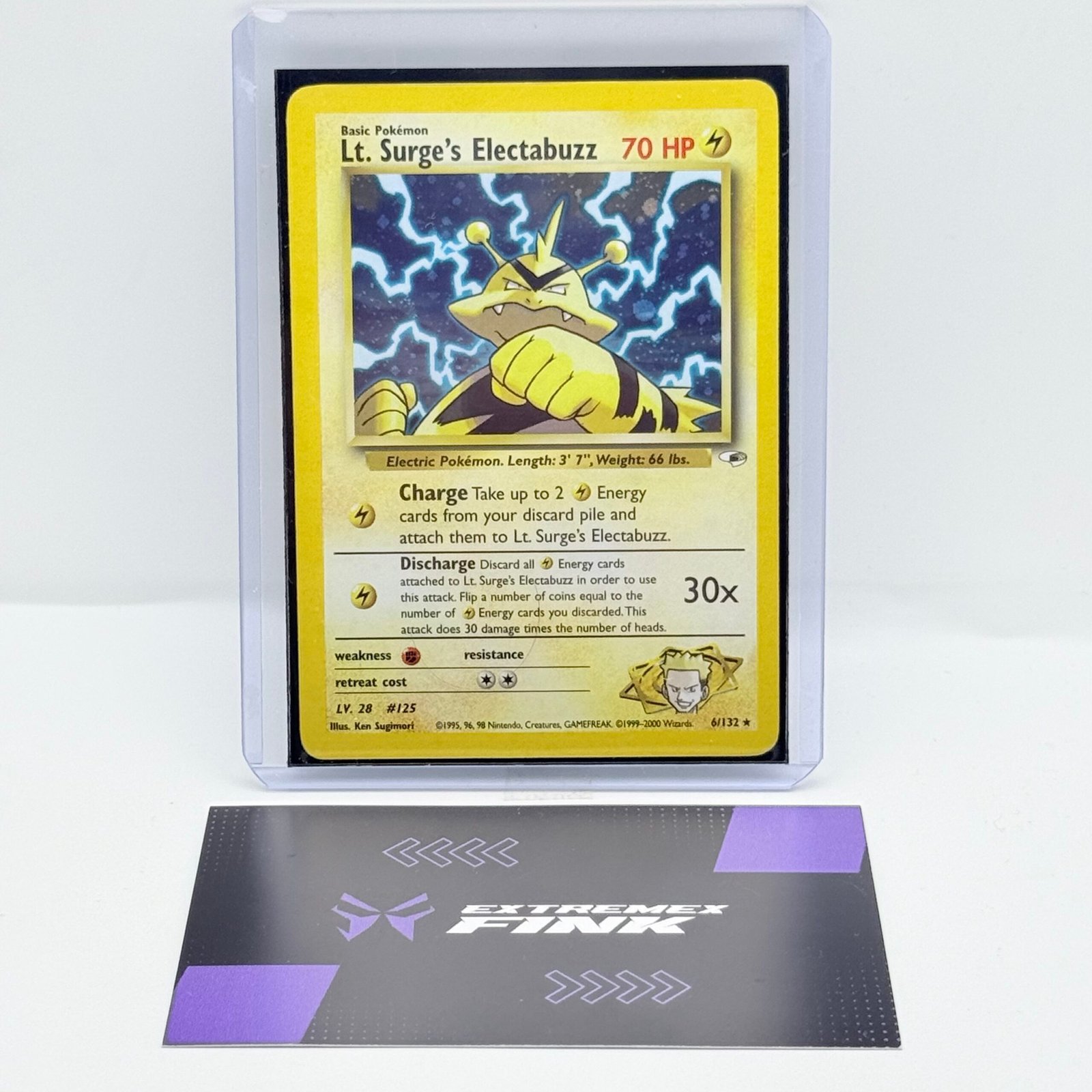 CARTA POKEMON LT. SURGE‘S ELECTABUZZ HOLO 6/132 - ENG GYM HEROES - EXCELLENT
