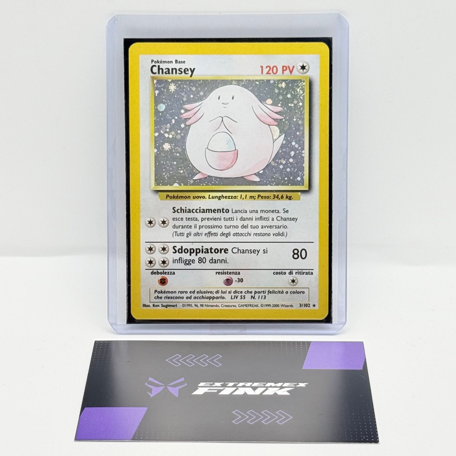 CARTA POKEMON CHANSEY HOLO 3/102 - ITA - SET BASE - GOOD
