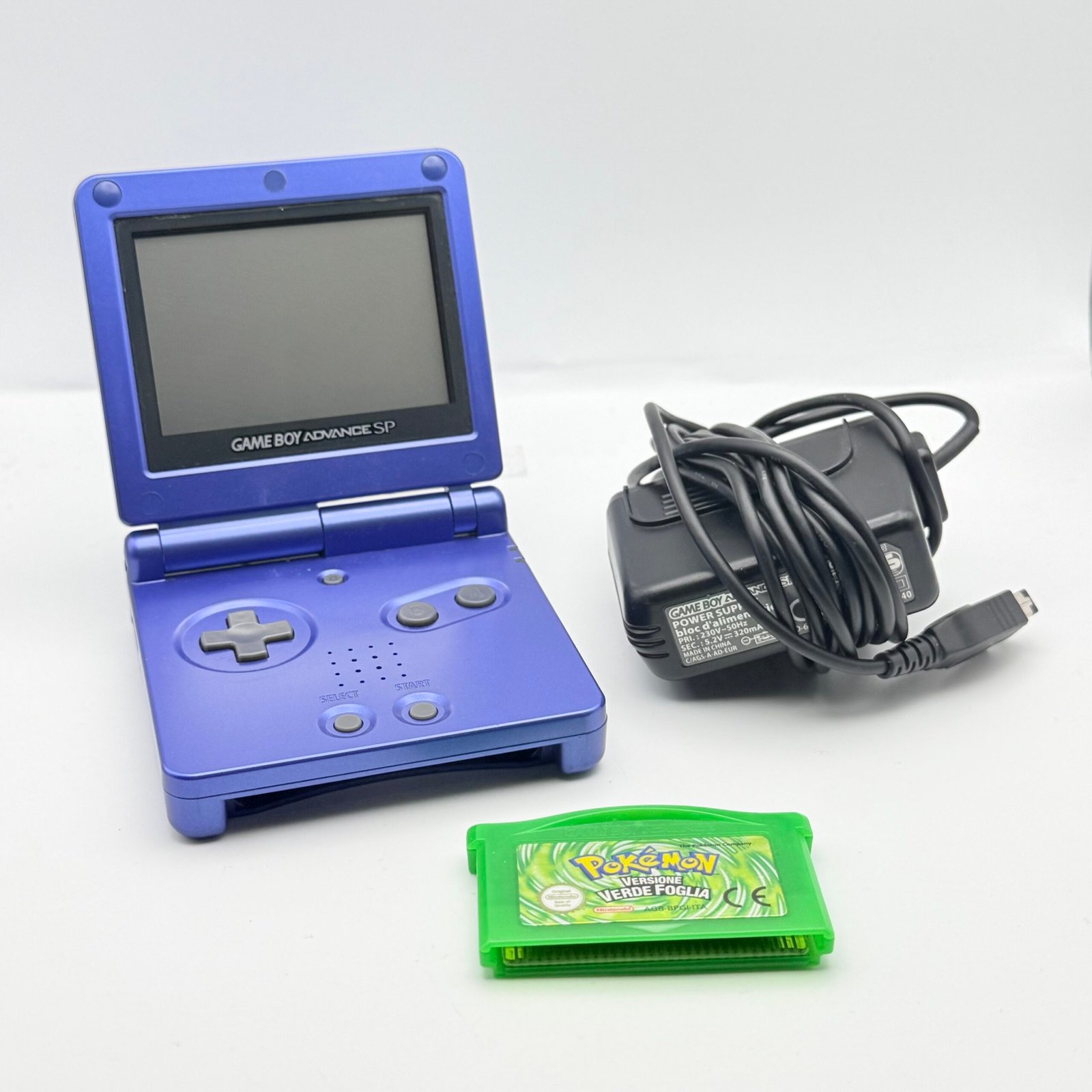 NINTENDO GAME BOY ADVANCE SP + POKÉMON VERDE FOGLIA ORIGINALE ITA - OTTIMO STATO