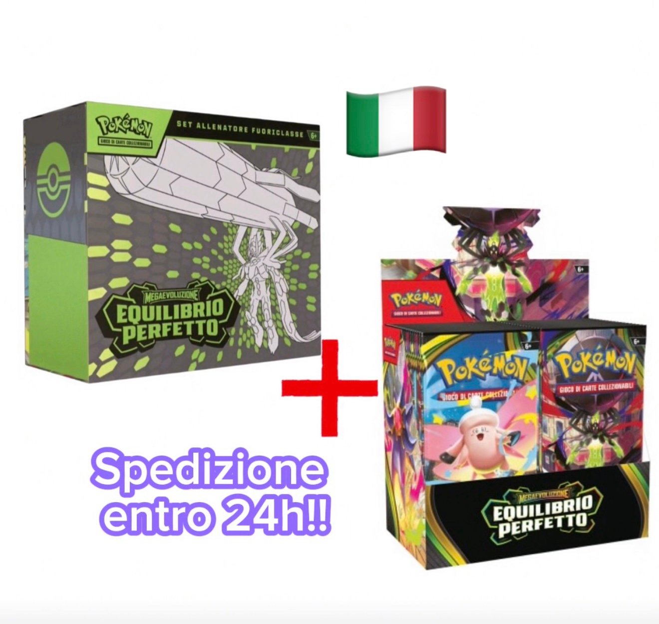 🇮🇹 POKEMON SET ALLENATORE FUORICLASSE ETB + BOX DA 36 EQUILIBRIO PERFETTO ITA