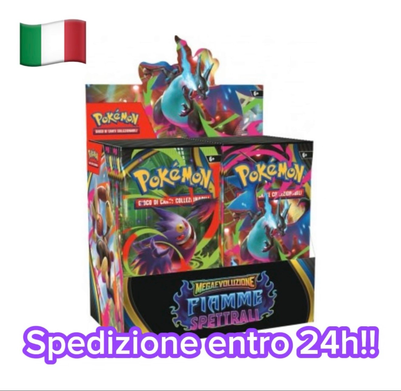 🇮🇹 POKEMON DISPLAY BOX DA 36 FIAMME SPETTRALI ITA - SEALED - PERFETTO