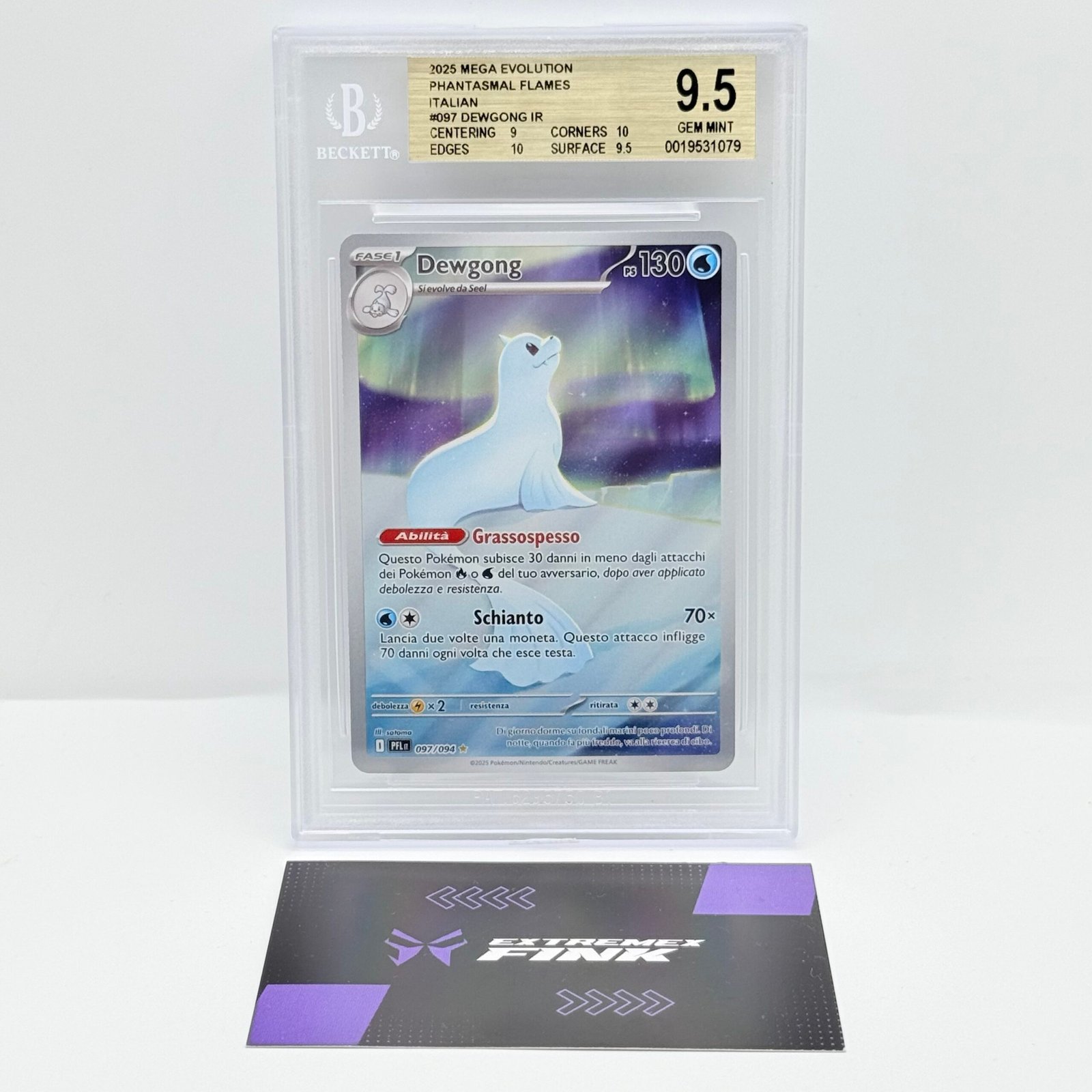 CARTA POKEMON DEWGONG 097/094 ITA FIAMME SPETTRALI - BECKETT BGS 9,5