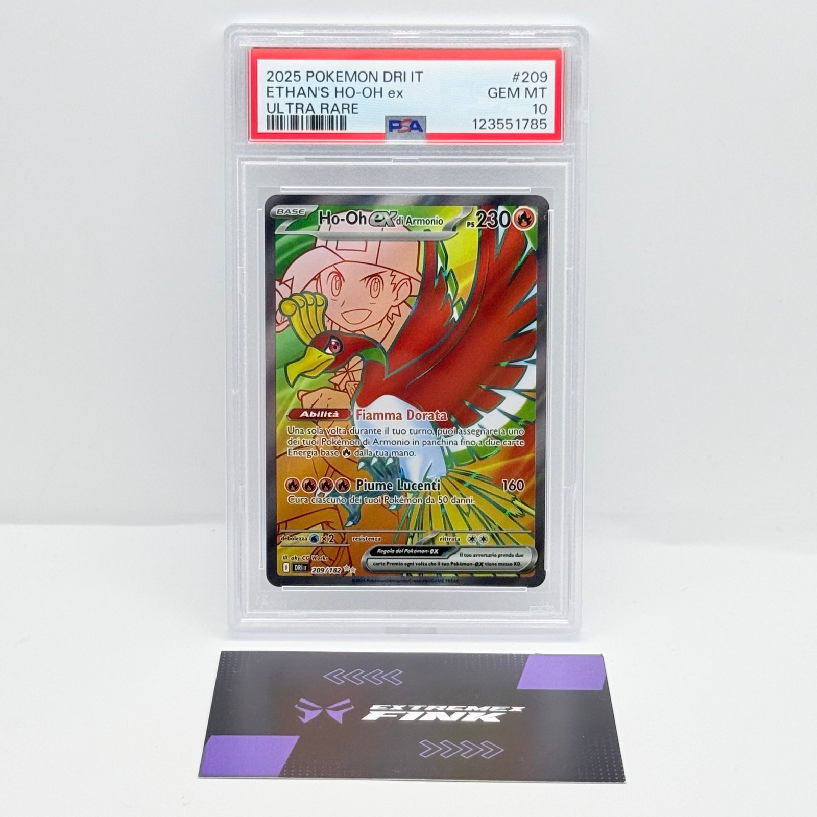 CARTA POKEMON HO-OH EX DI ARMONIO 209/182 - RIVALI PREDESTINATI - ITA - PSA 10