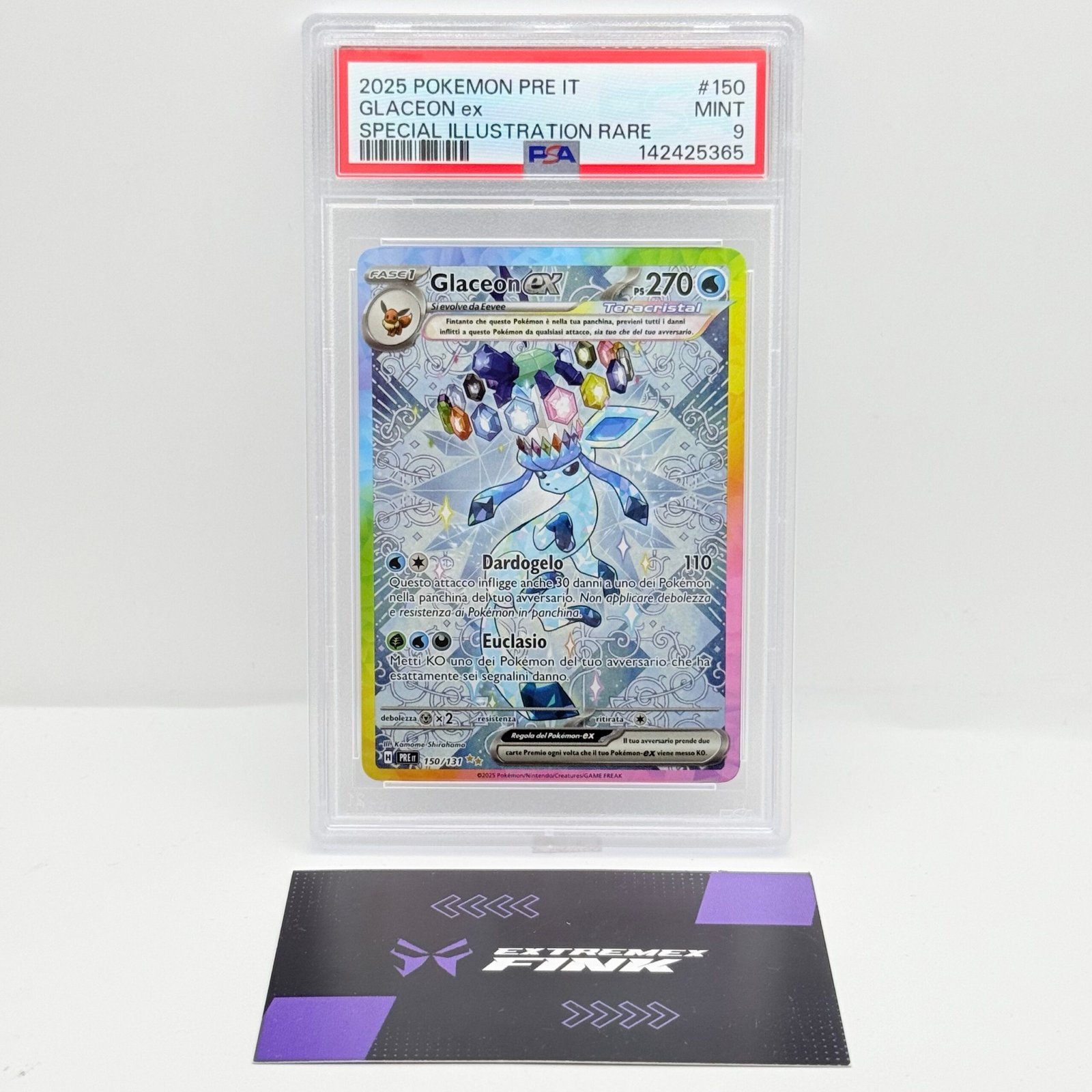 CARTA POKEMON GLACEON EX 150/131 - EVOLUZIONE PRISMATICHE - ITA - PSA 9