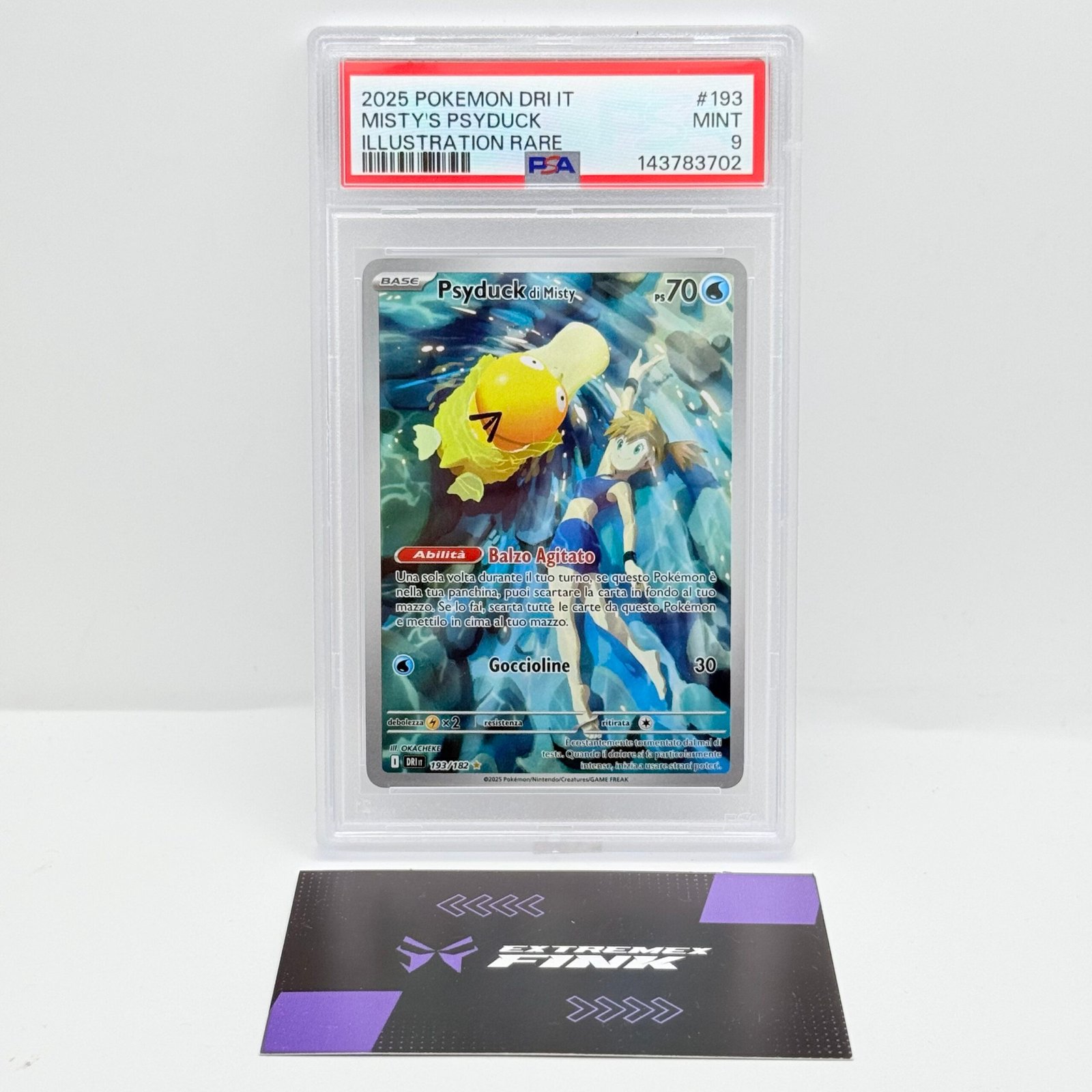 CARTA POKEMON PSYDUCK DI MISTY 193/182 - RIVALI PREDESTINATI - ITA - PSA 9