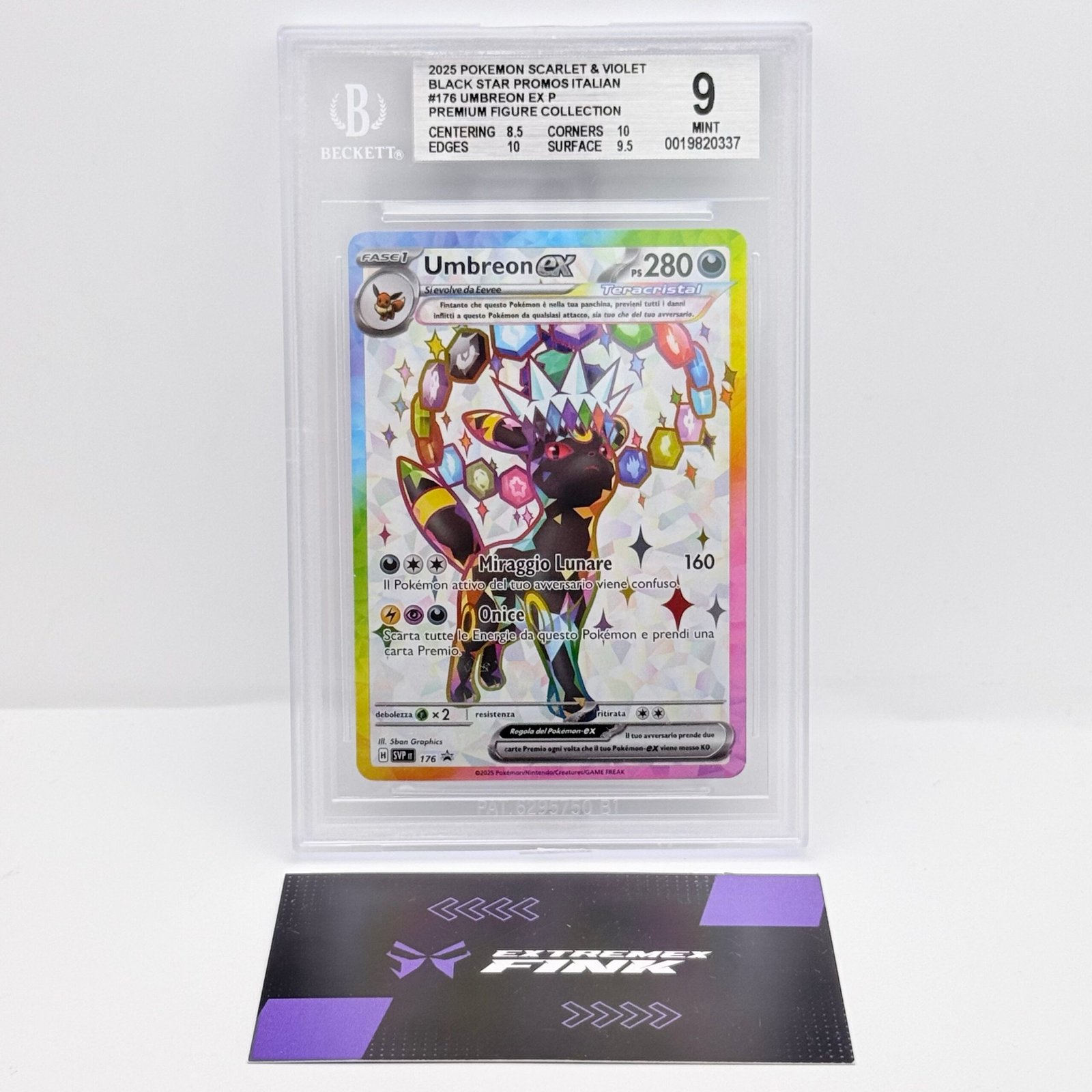 CARTA POKÉMON UMBREON EX PROMO 176 -2025- EVOLUZIONI PRISMATICHE - ITA - BGS 9
