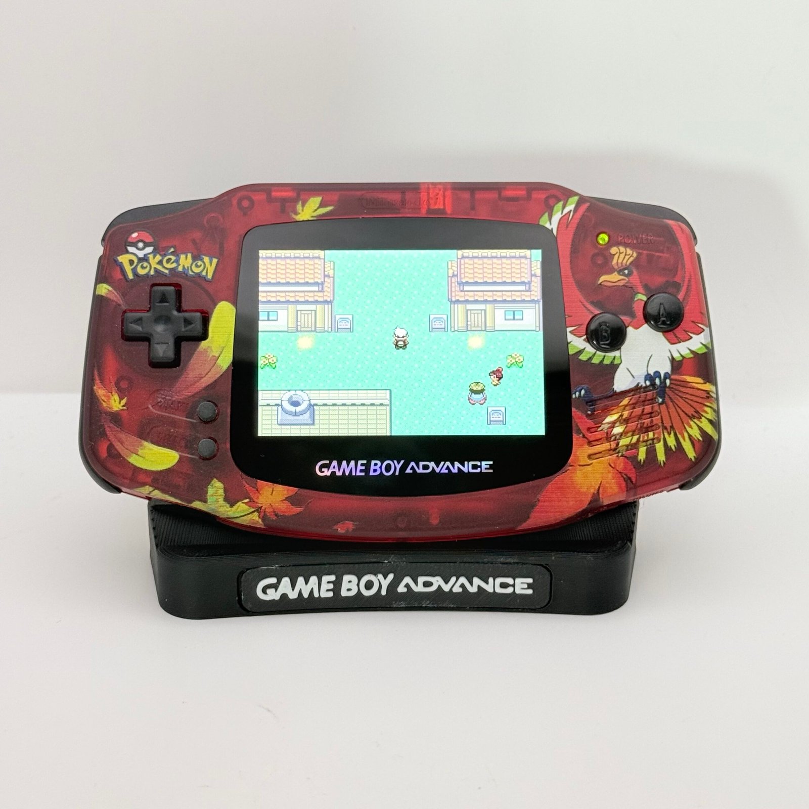 Game Boy Advance - IPS V4 - Ho-oh + Batteria Fissa USB-c + Stand