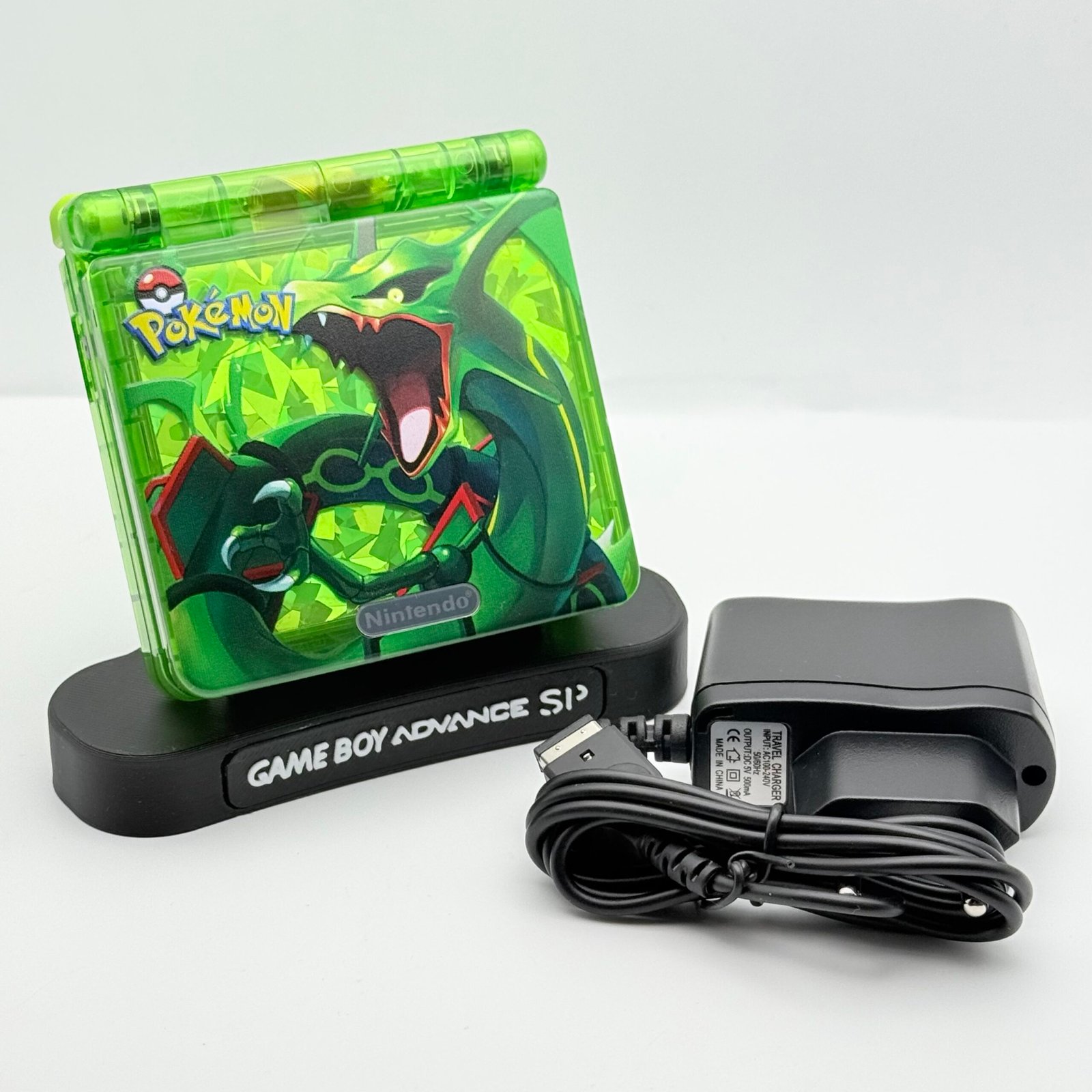 Game Boy Advance SP - IPS V4 - Rayquaza Holo + Stand (senza scatola)
