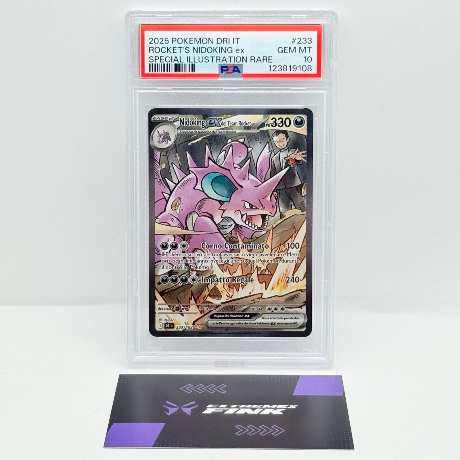 CARTA POKEMON NIDOKING EX SIR 233/182 - RIVALI PREDESTINATI - ITA - PSA 10