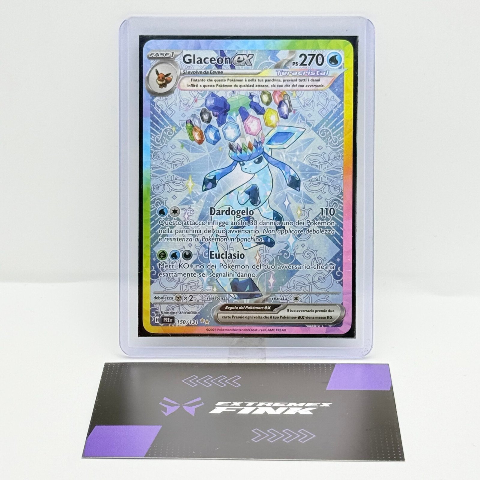 CARTA POKEMON GLACEON EX 150/131 - ITA - EVOLUZIONI PRISMATICHE - NEAR MINT