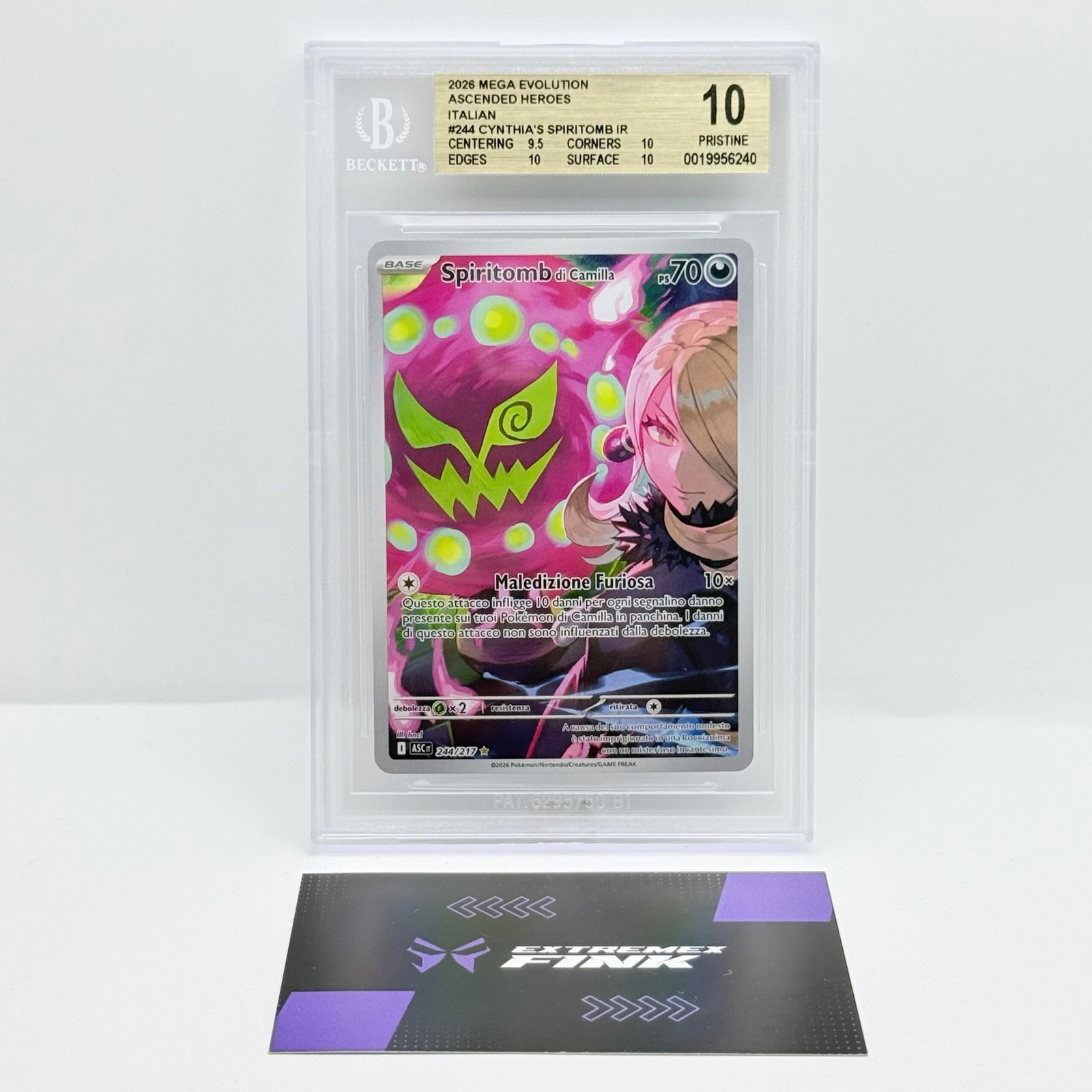 CARTA POKÉMON SPIRITOMB DI CAMILLA 244/217 - ITA ASCESA EROICA - BGS 10 !!