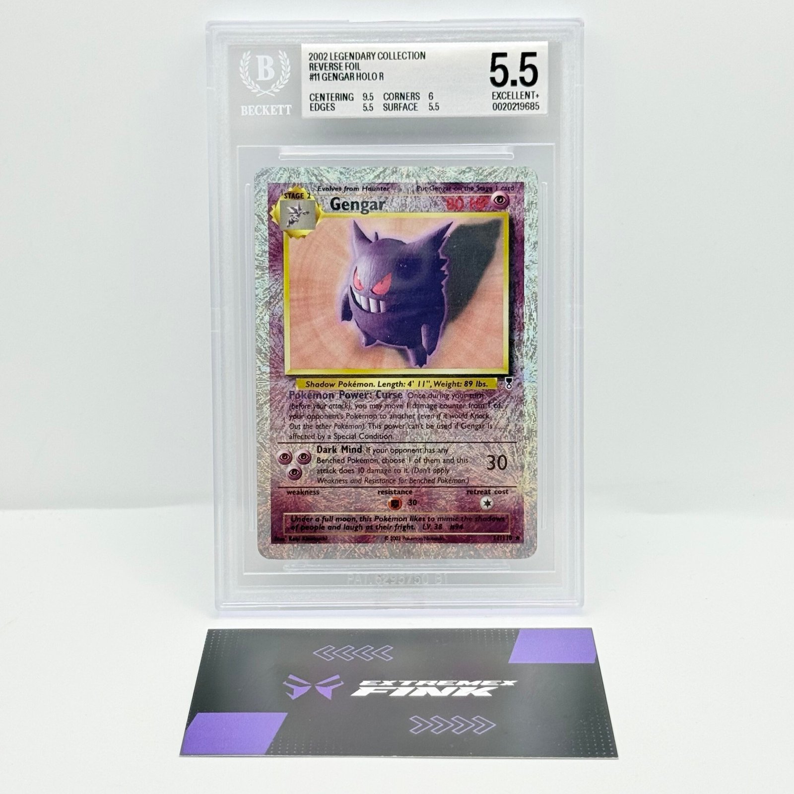 CARTA POKÉMON GENGAR 11/110 LEGENDARY COLLECTION REVERSE FOIL - 2002 - BGS 5,5