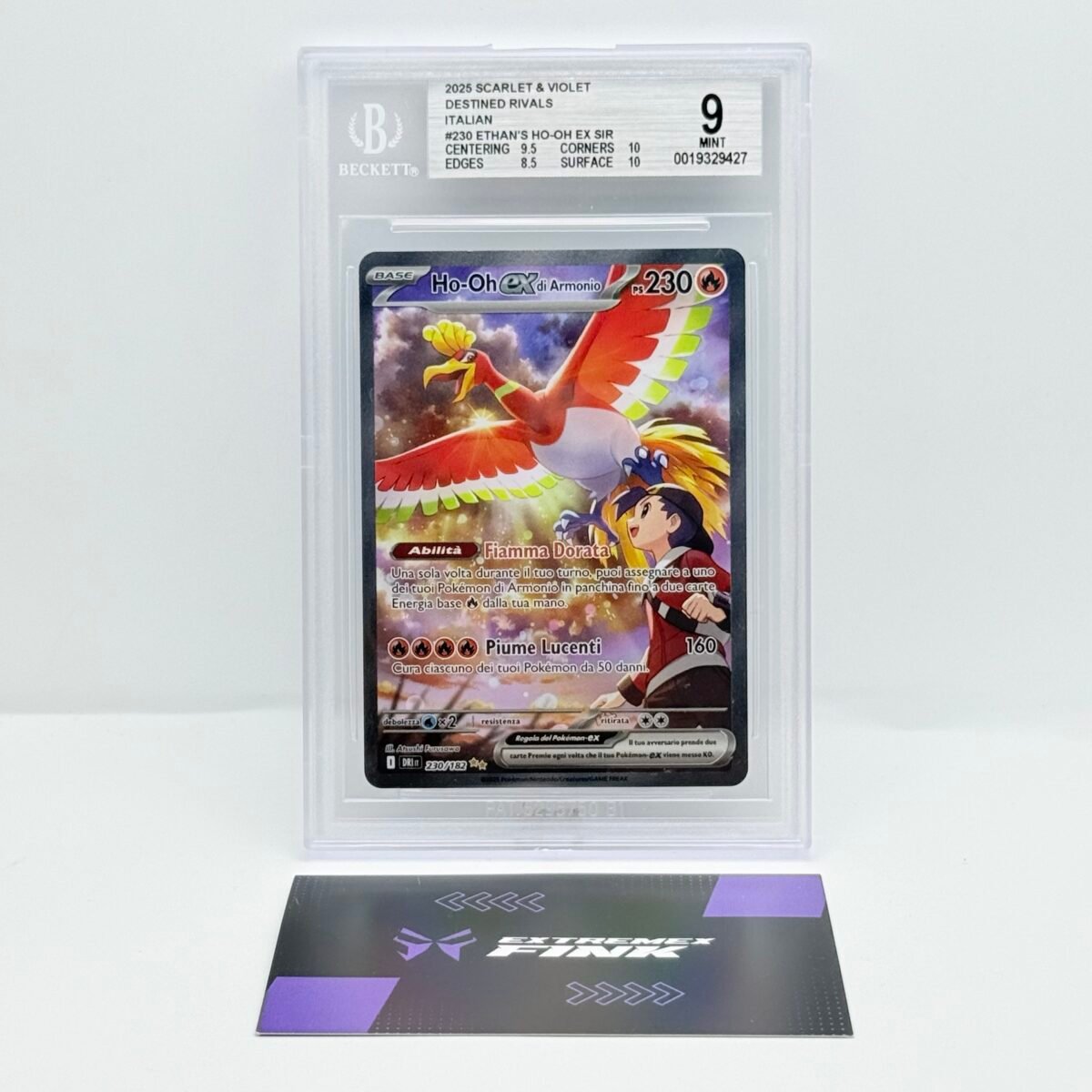 CARTA POKEMON HO-OH EX DI ARMONIO 230/182 RIVALI PREDESTINATI ITA - BGS 9