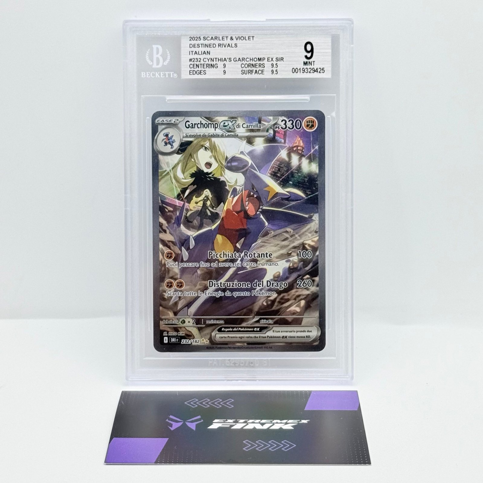 CARTA POKEMON GARCHOMP EX DI CAMILLA 232/182 RIVALI PREDESTINATI ITA - BGS 9