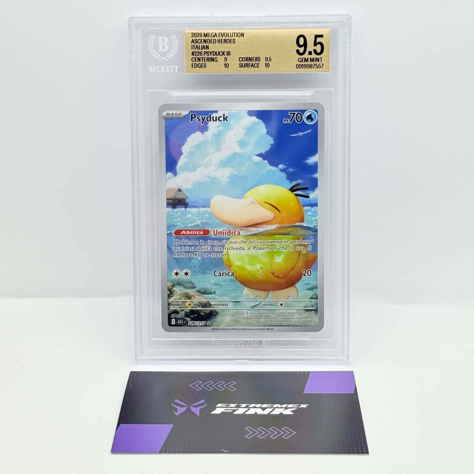 CARTA POKÉMON PSYDUCK 226/217 - ITA - ASCESA EROICA - BGS 9,5 !!