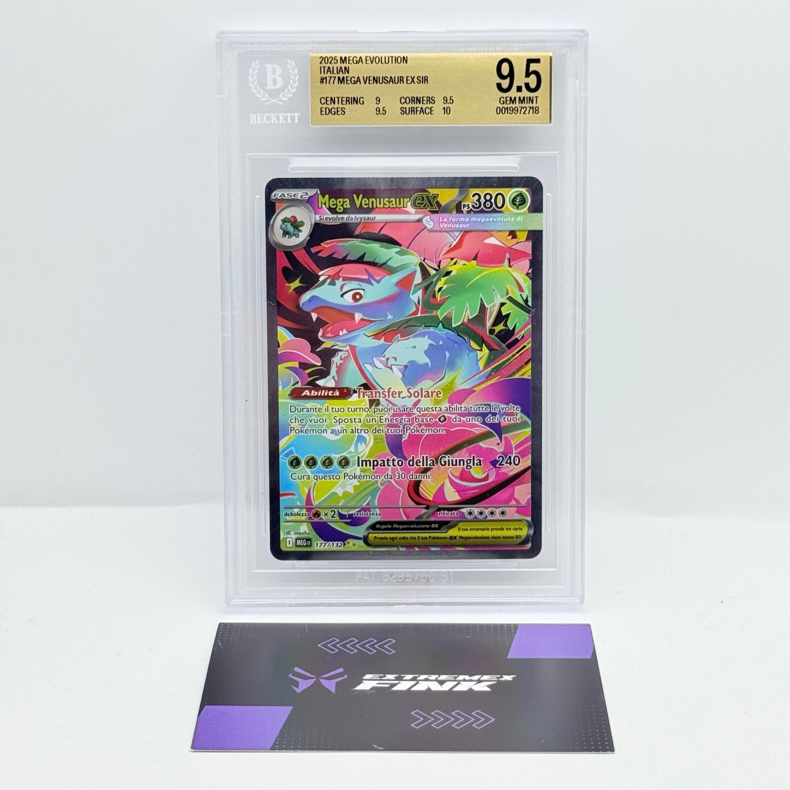 CARTA POKEMON MEGA VENUSAUR EX 177/132 - MEGAEVOLUZIONE - ITA - BGS 9,5