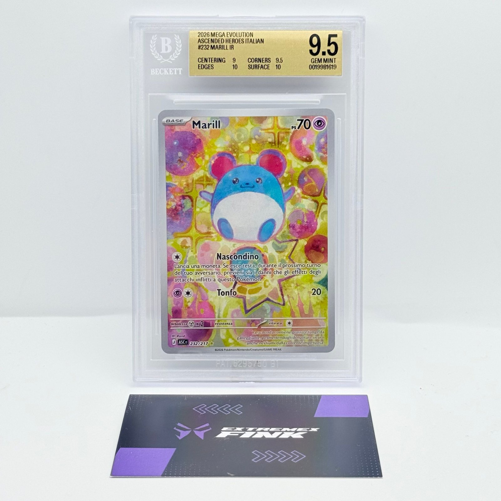 CARTA POKÉMON MARILL 232/217 - ITA - ASCESA EROICA - BGS 9,5 !!