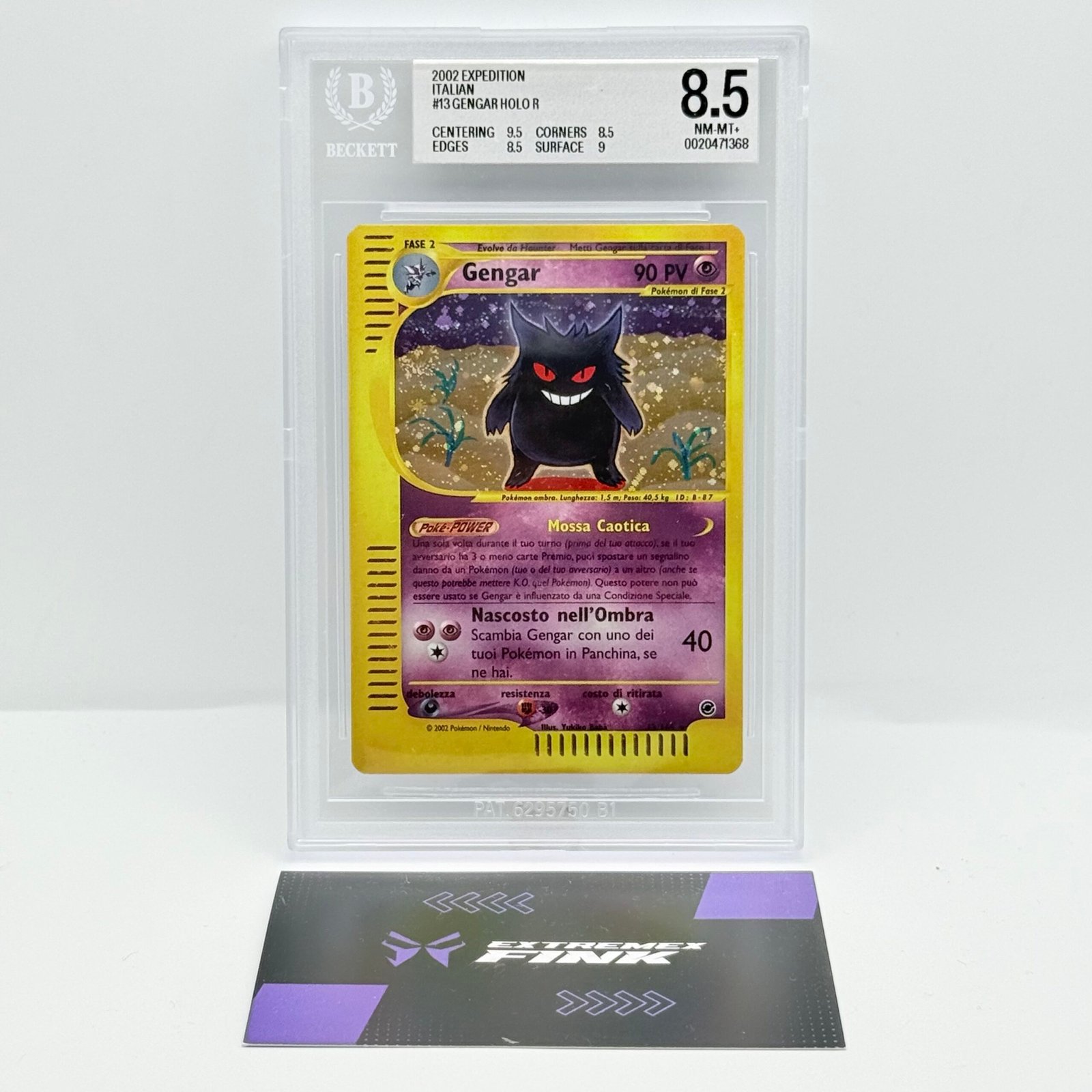 CARTA POKÉMON GENGAR HOLO 13/165 - ITA EXPEDITION BASE SET - BGS 8,5