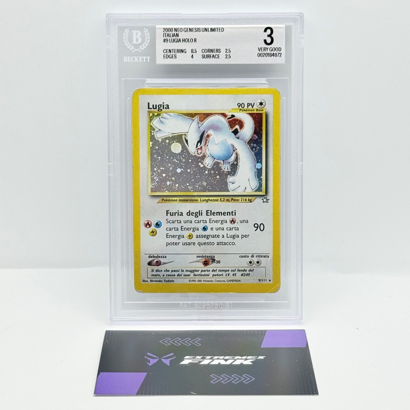 CARTA POKEMON LUGIA HOLO 9/111 - ITA - NEO GENESIS BECKETT BGS 3