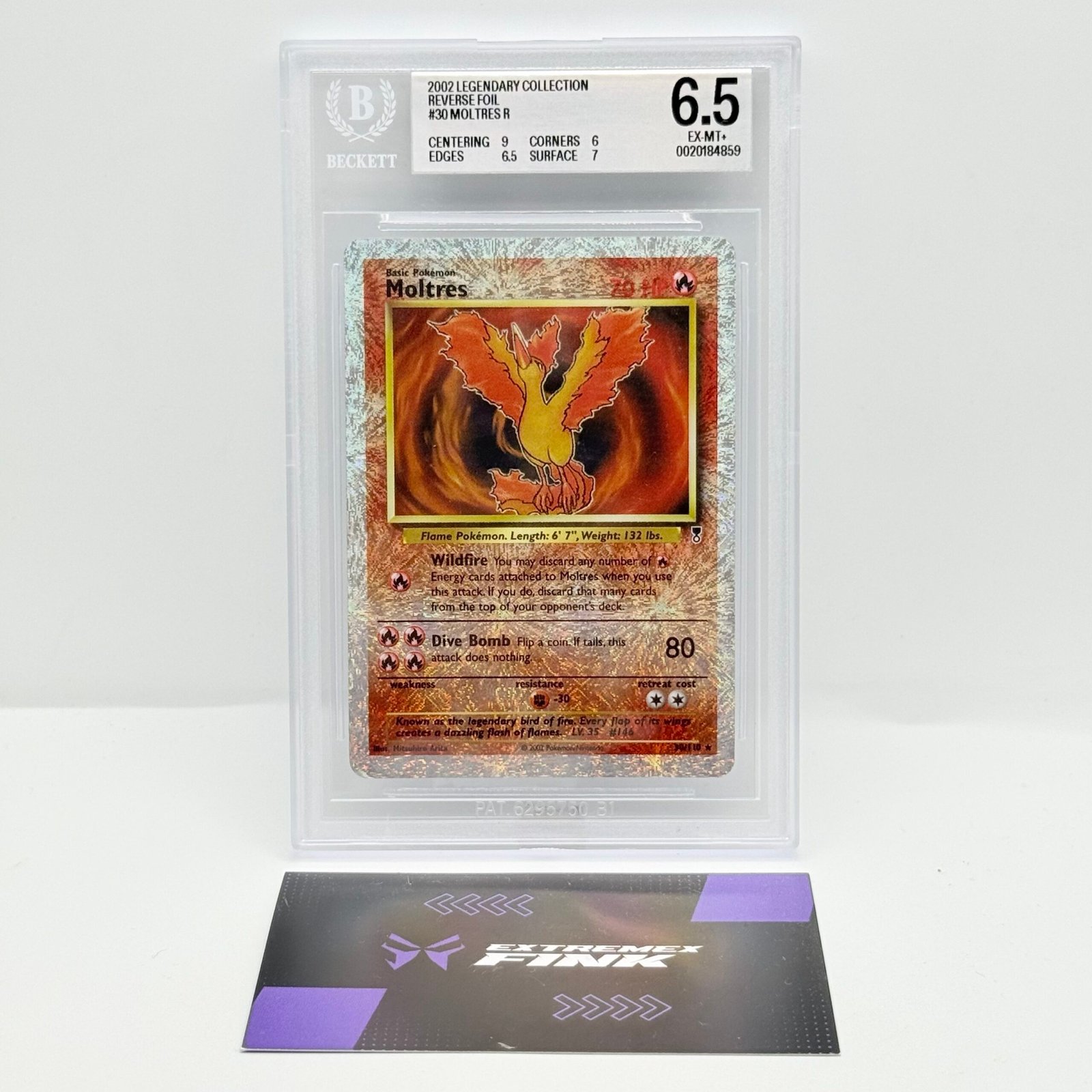 CARTA POKÉMON MOLTRES 30/110 LEGENDARY COLLECTION REVERSE FOIL - 2002 - BGS 6,5