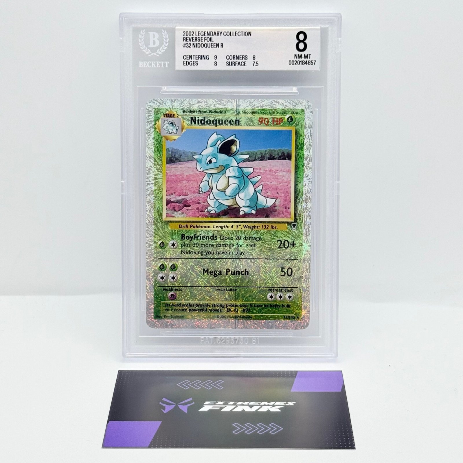 CARTA POKÉMON NIDOQUEEN 32/110 LEGENDARY COLLECTION REVERSE FOIL 2002 - BGS 8