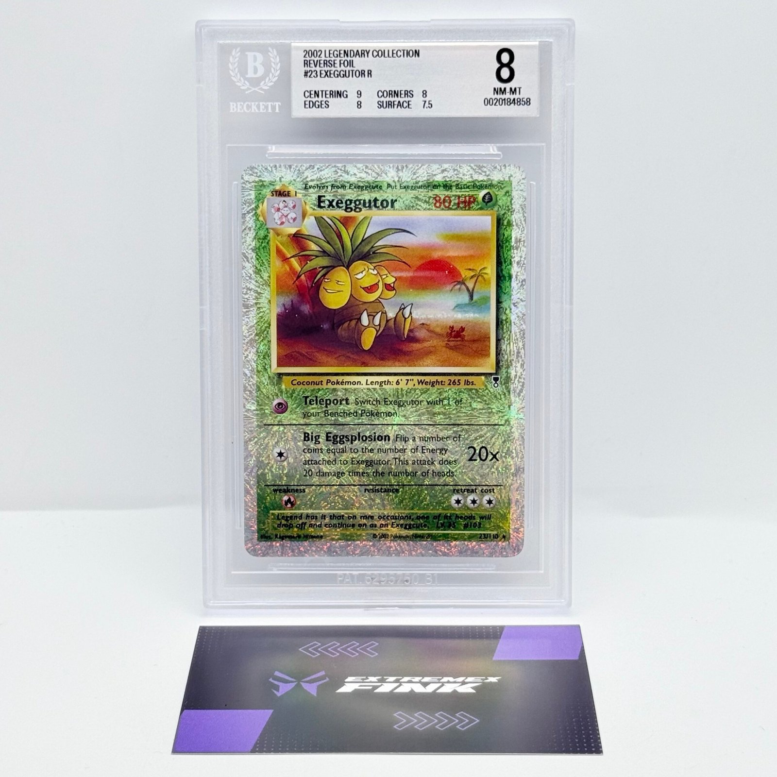 CARTA POKÉMON EXEGGUTOR 23/110 LEGENDARY COLLECTION REVERSE FOIL - 2002 - BGS 8