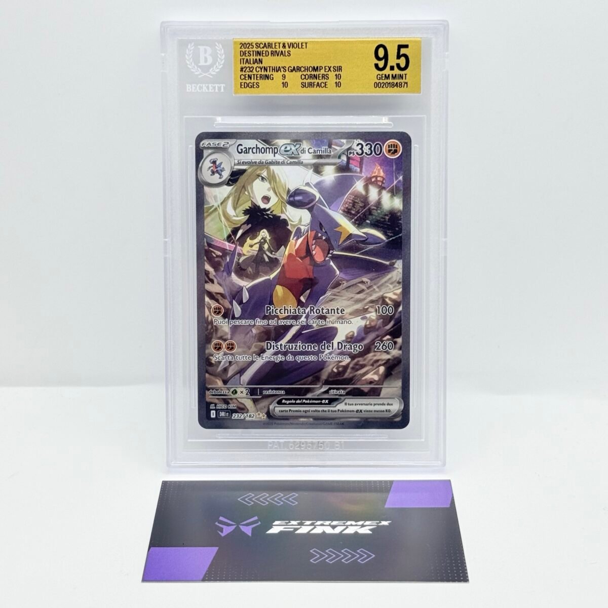 CARTA POKEMON GARCHOMP EX DI CAMILLA 232/182 RIVALI PREDESTINATI ITA - BGS 9,5