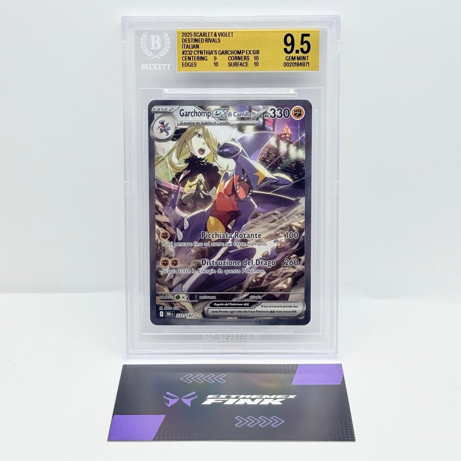 CARTA POKEMON GARCHOMP EX DI CAMILLA 232/182 RIVALI PREDESTINATI ITA - BGS 9,5