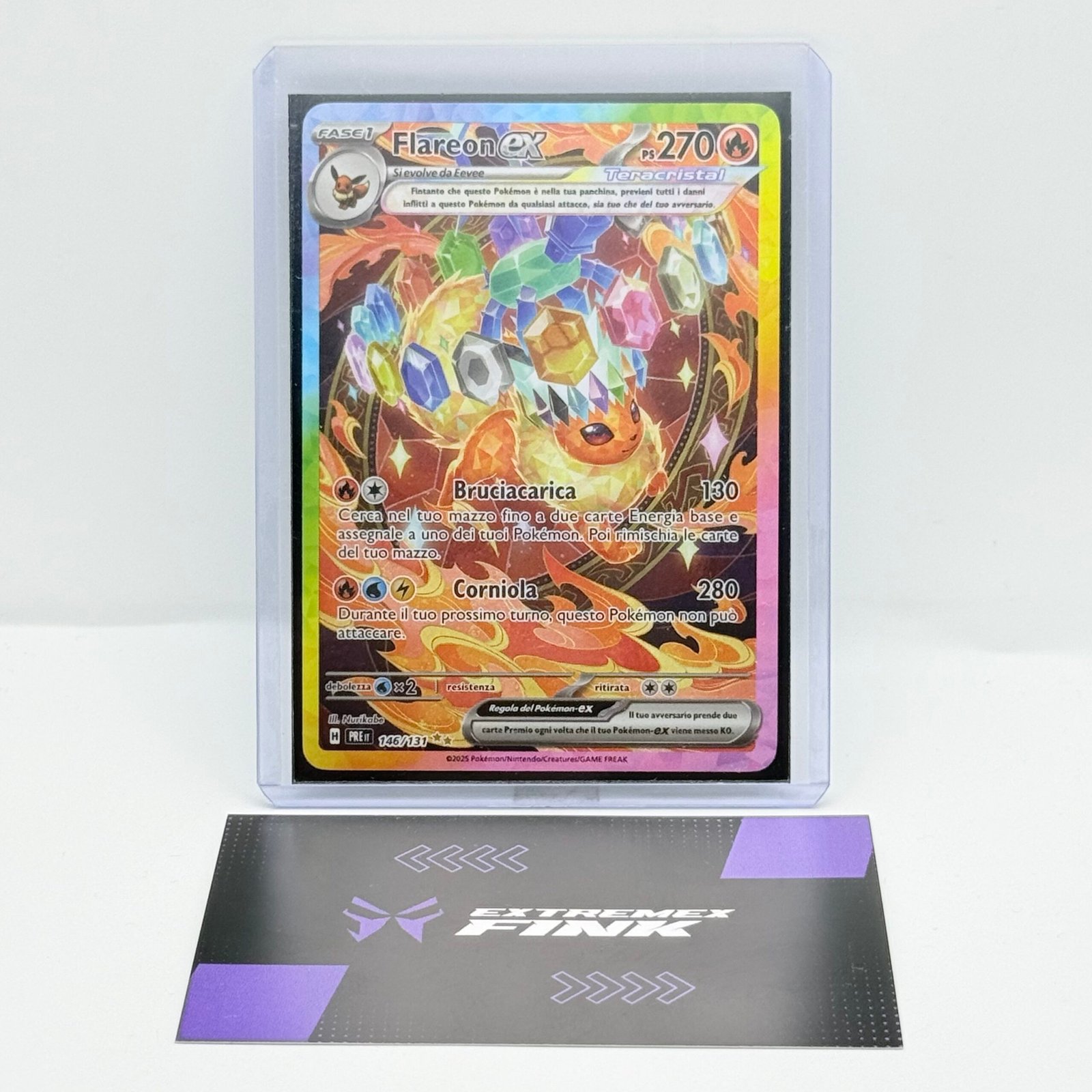 CARTA POKEMON FLAREON EX 146/131 SIR - ITA - EVOLUZIONI PRISMATICHE - NEAR MINT