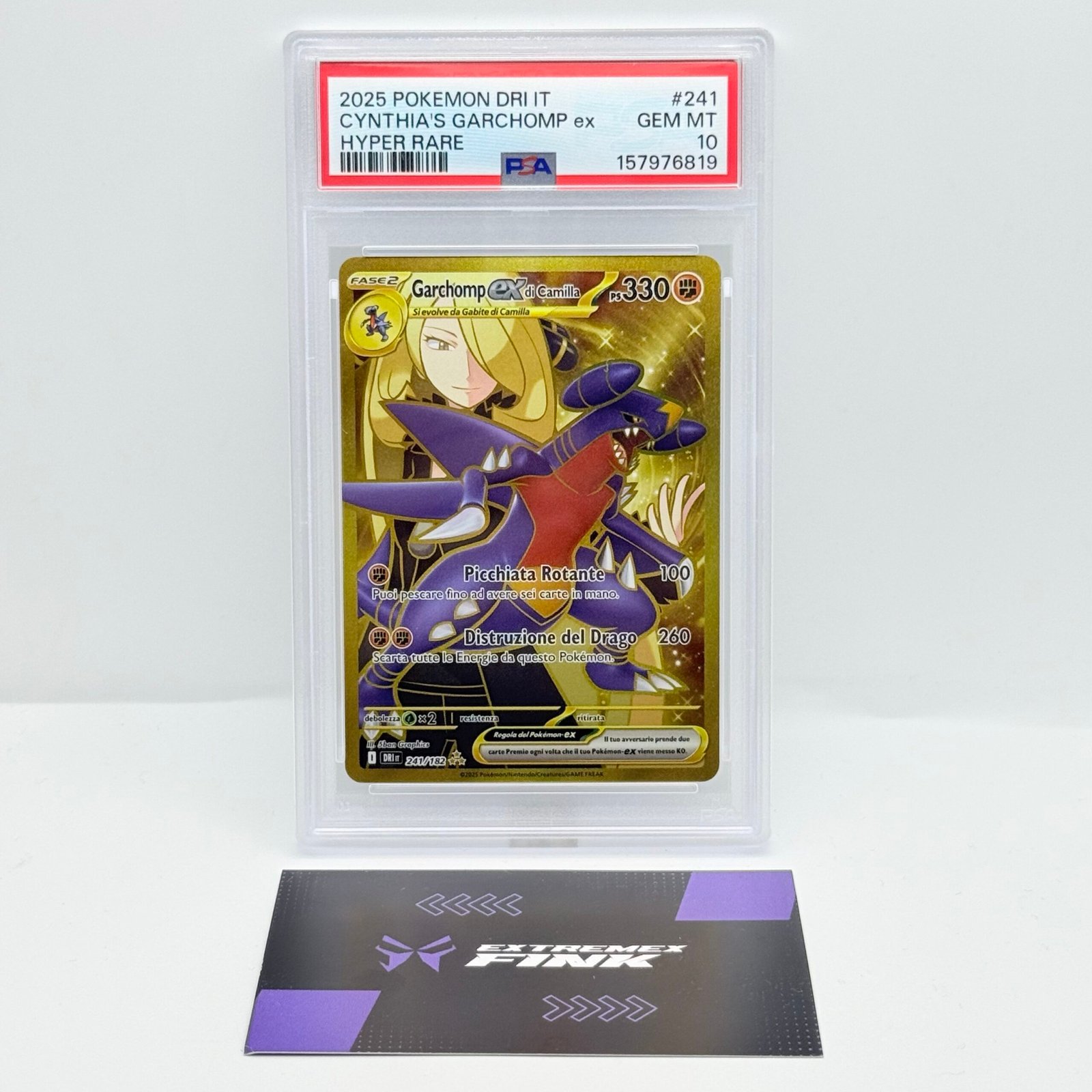 CARTA POKEMON GARCHOMP EX DI CAMILLA 241/182 RIVALI PREDESTINATI ITA PSA 10