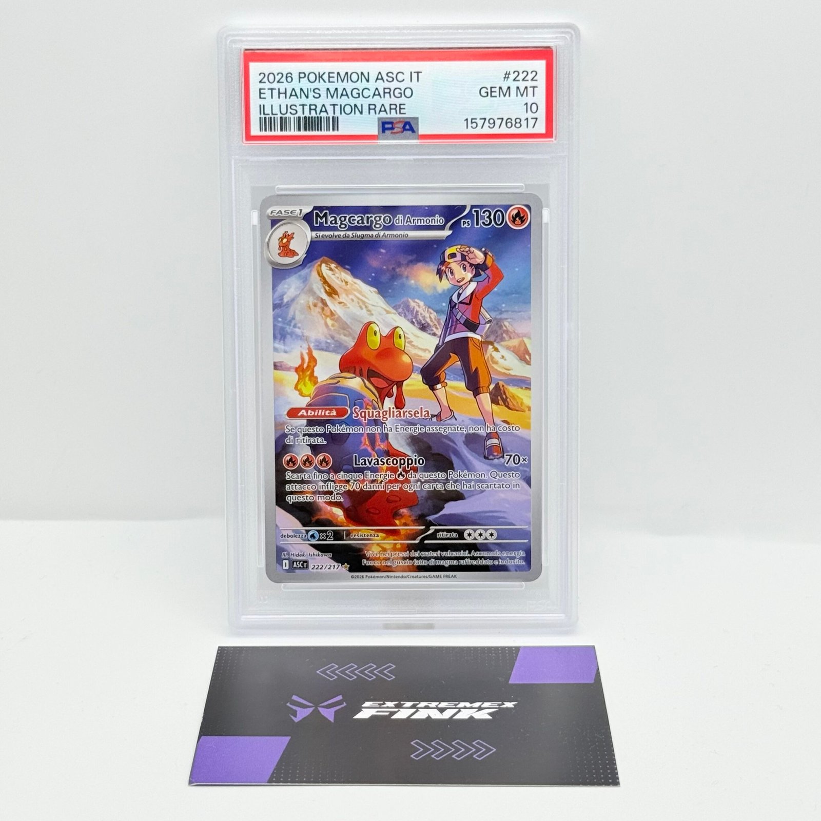 CARTA POKÉMON MAGCARGO DI ARMONIO 222/217 - ITA ASCESA EROICA - PSA 10 !!