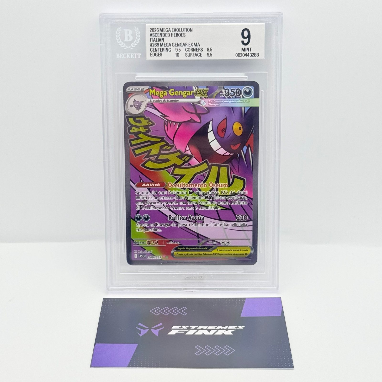 CARTA POKÉMON MEGA GENGAR EX 269/217 - ITA - ASCESA EROICA - BECKET / BGS 9