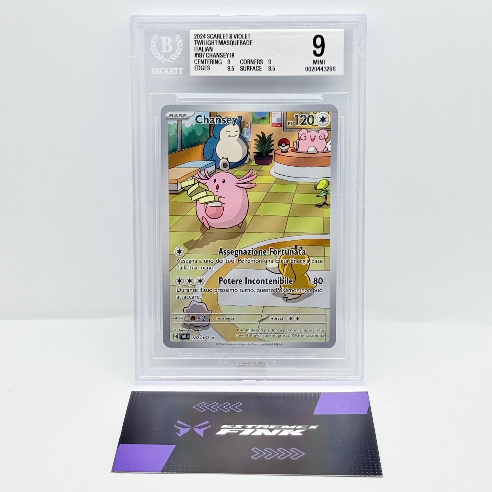 CARTA POKEMON CHANSEY 187/167 - CREPUSCOLO MASCHERATO - ITA - BECKETT / BGS 9