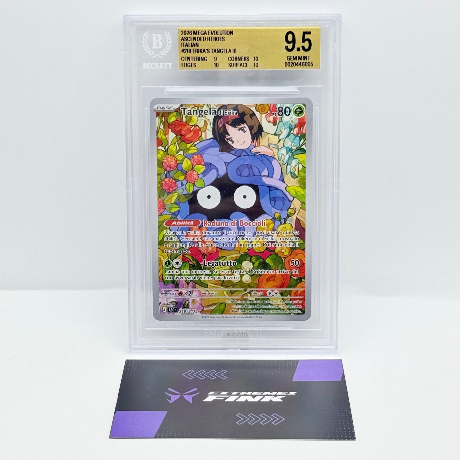 CARTA POKÉMON TANGELA DI ERIKA 218/217 - ITA - ASCESA EROICA - BECKET / BGS 9,5