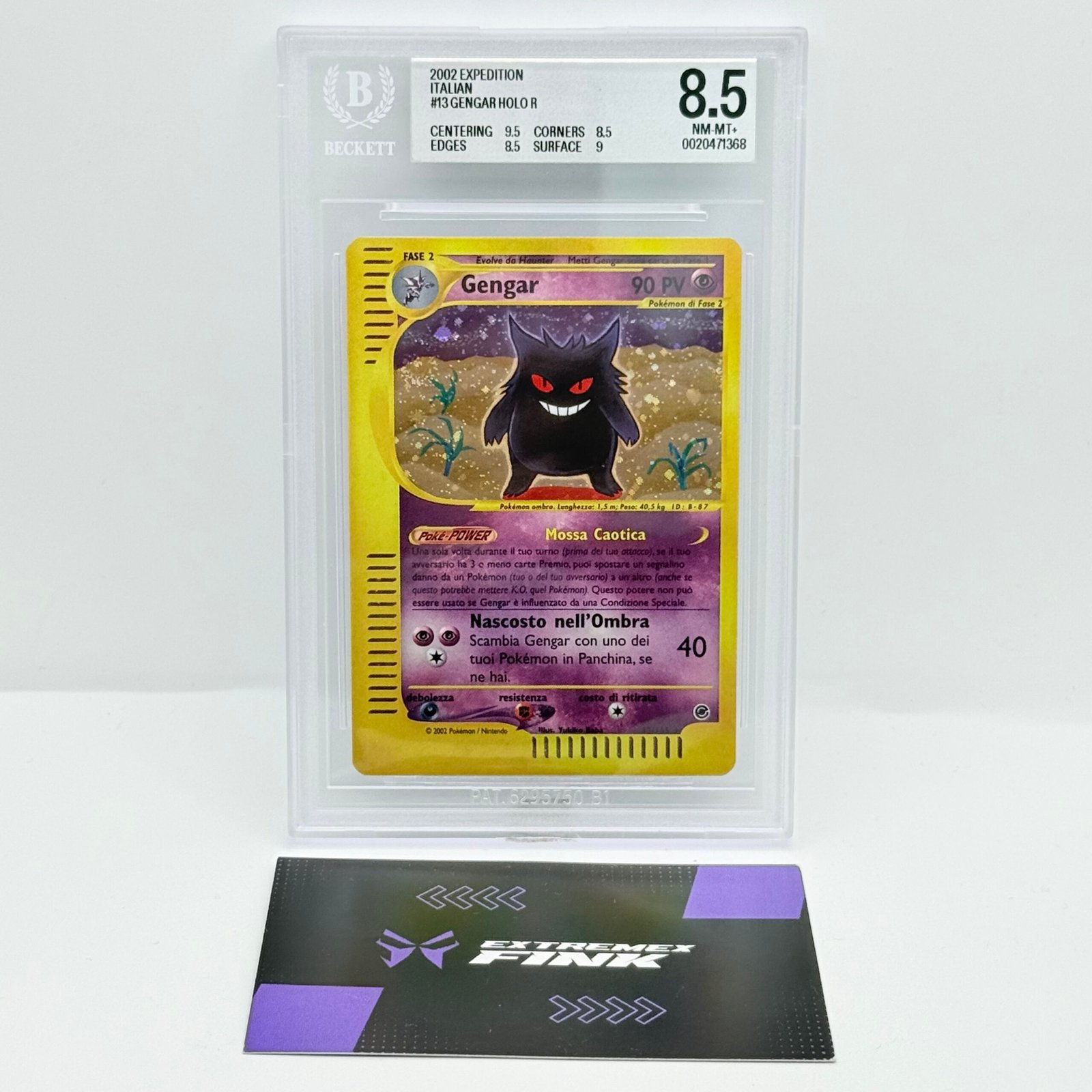 CARTA POKÉMON GENGAR HOLO 13/165 - ITA EXPEDITION BASE SET - BGS 8,5