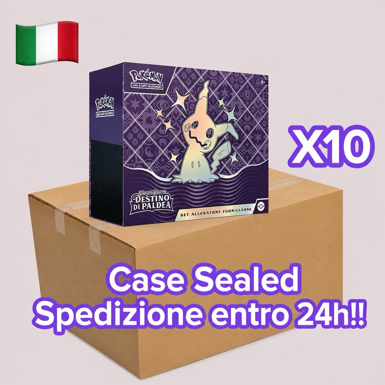 🇮🇹 POKEMON SET ALLENATORE FUORICLASSE ETB DESTINO DI PALDEA x10 - CASE SEALED