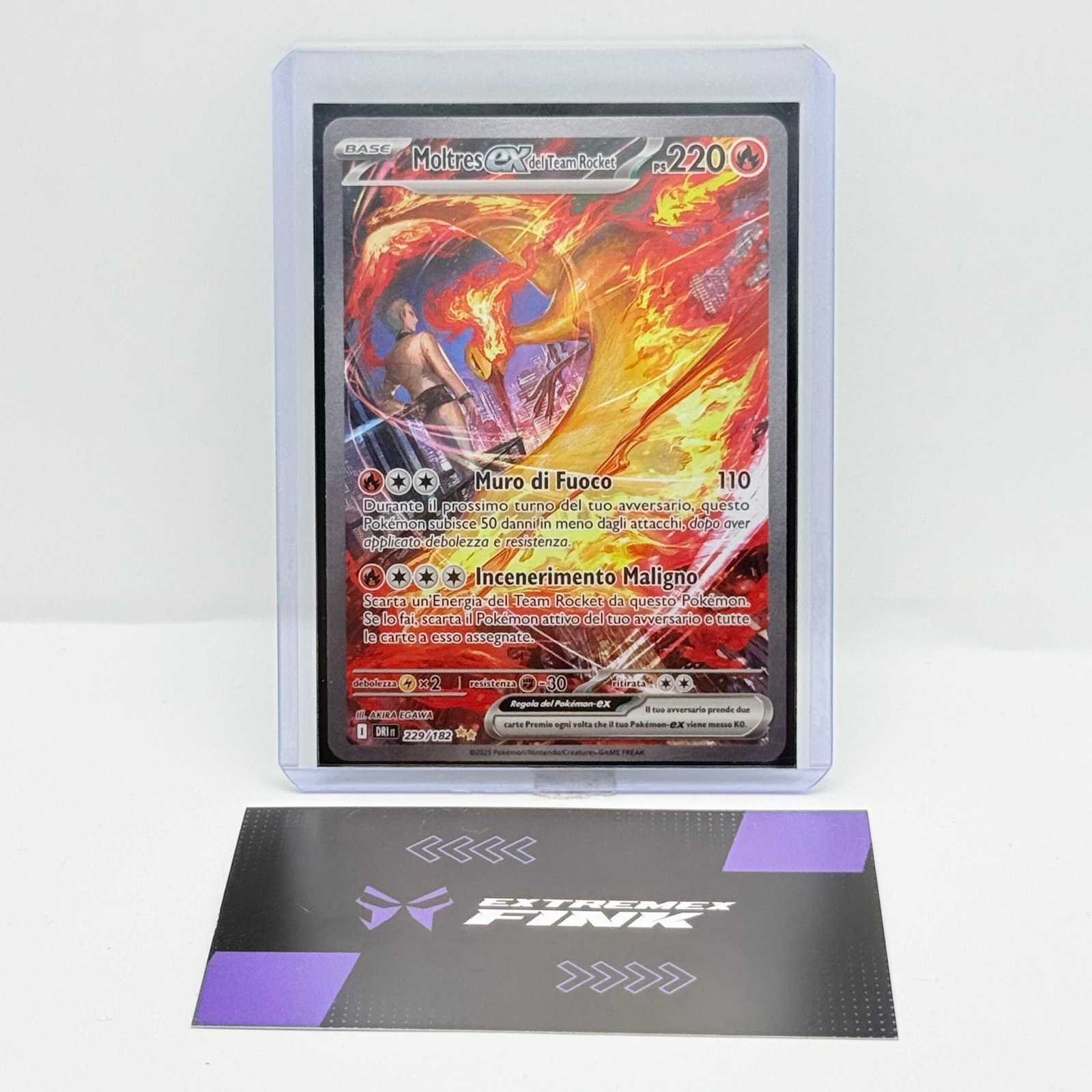 CARTA POKEMON MOLTRES EX DEL TEAM ROCKET 229/182 - ITA - RIVALI PREDESTINATI - PERFETTA