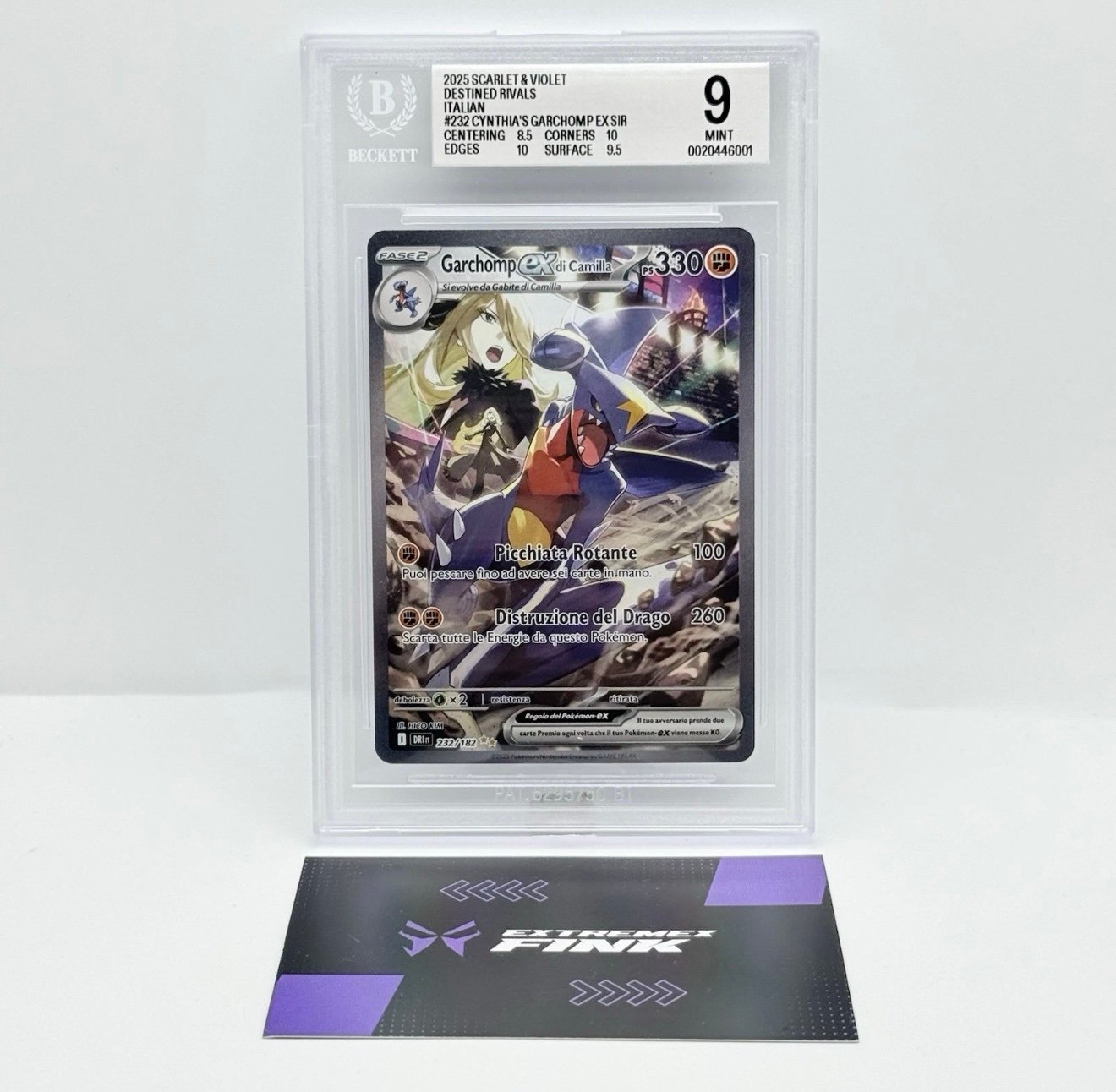CARTA POKEMON GARCHOMP EX DI CAMILLA 232/182 RIVALI PREDESTINATI ITA - BGS 9