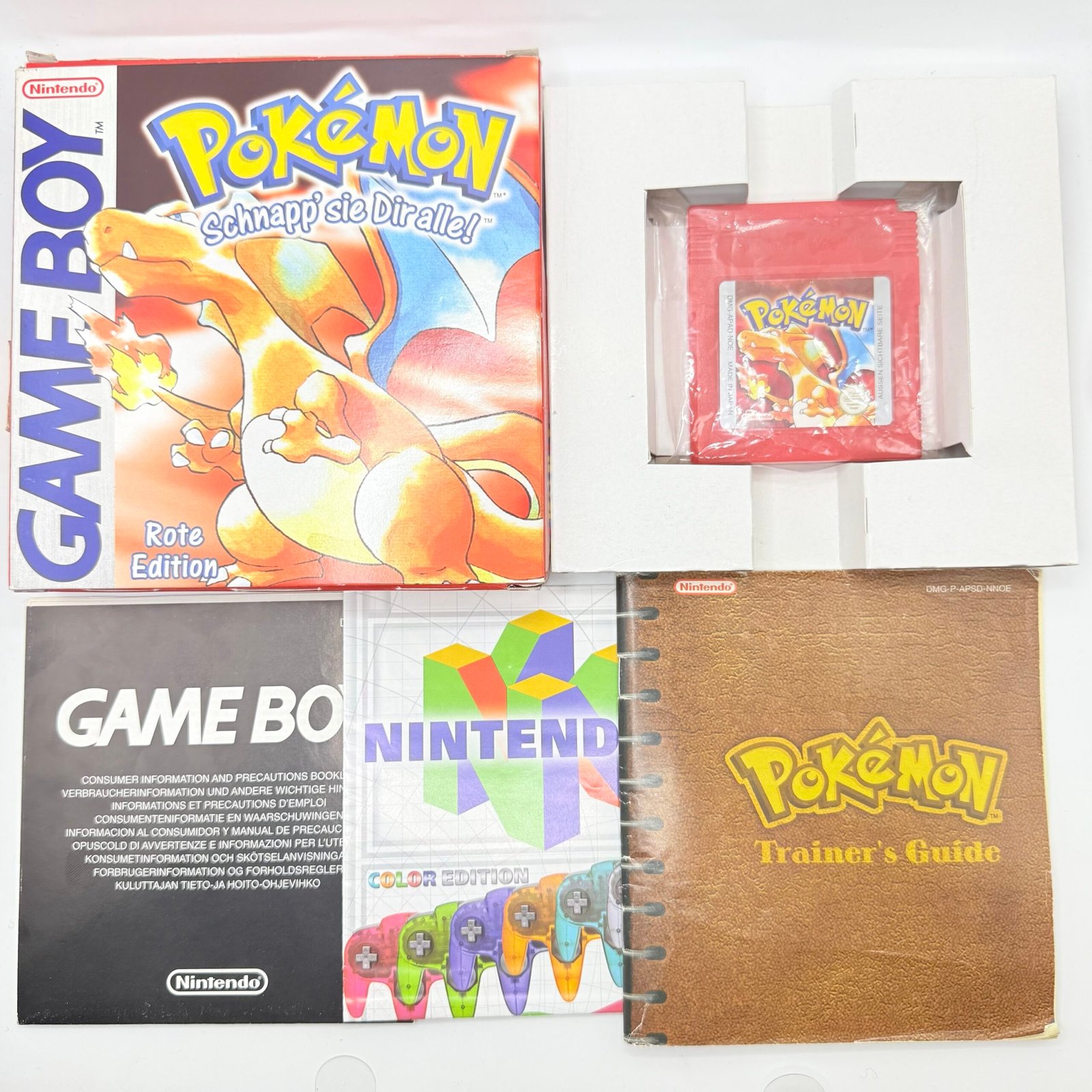 🇩🇪 POKÉMON ROTE EDITION NINTENDO GAME BOY OVP - ORIGINAL - NOE - GERMAN