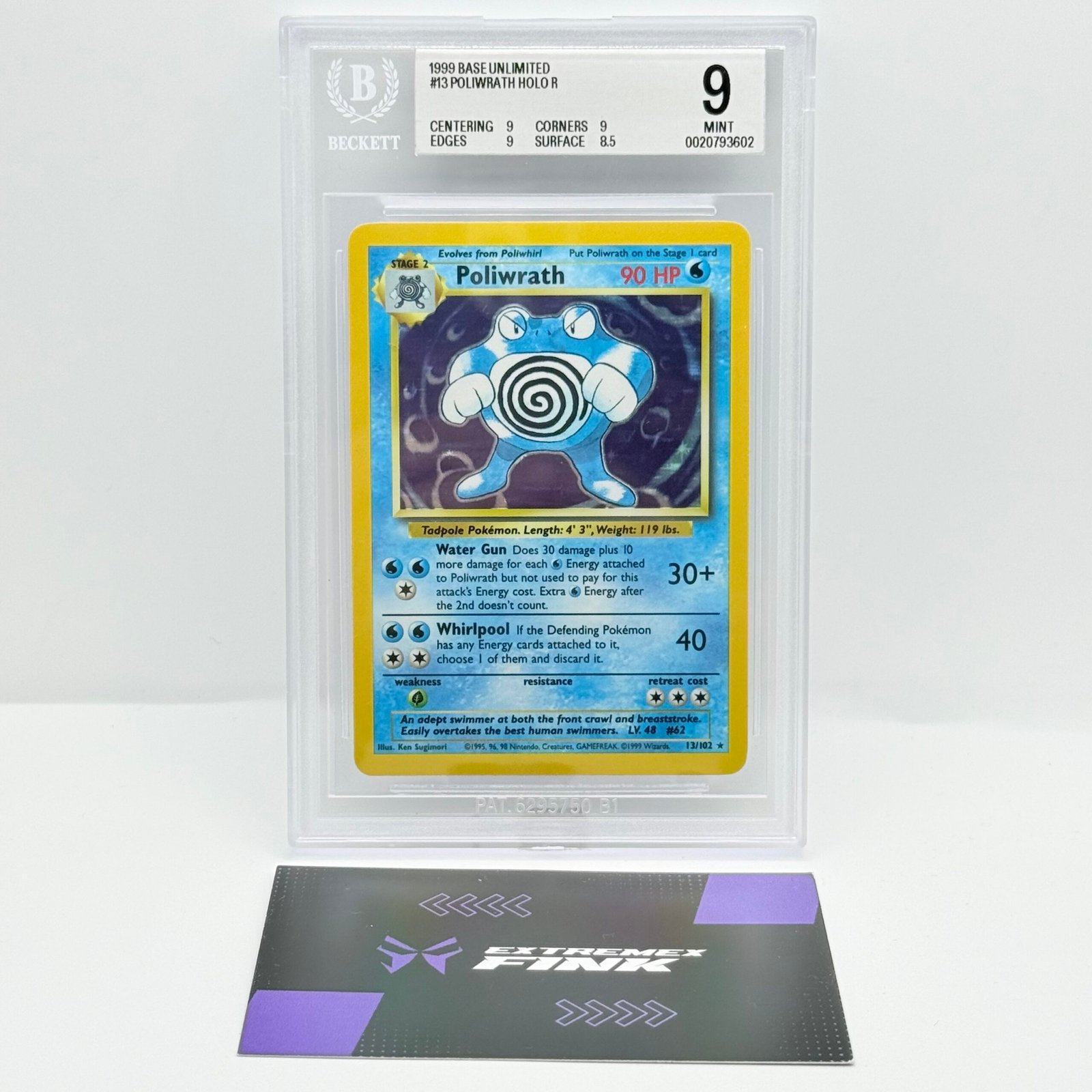 CARTA POKEMON POLIWRATH HOLO 13/102 - ENGLISH - SET BASE - BECKETT BGS 9