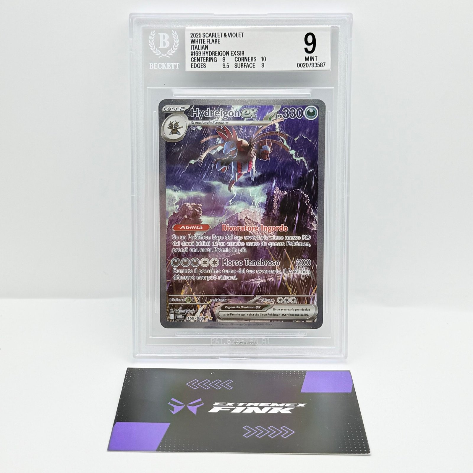 CARTA POKEMON HYDREIGON EX 169/086 SIR FUOCO BIANCO ITA - BECKETT BGS 9