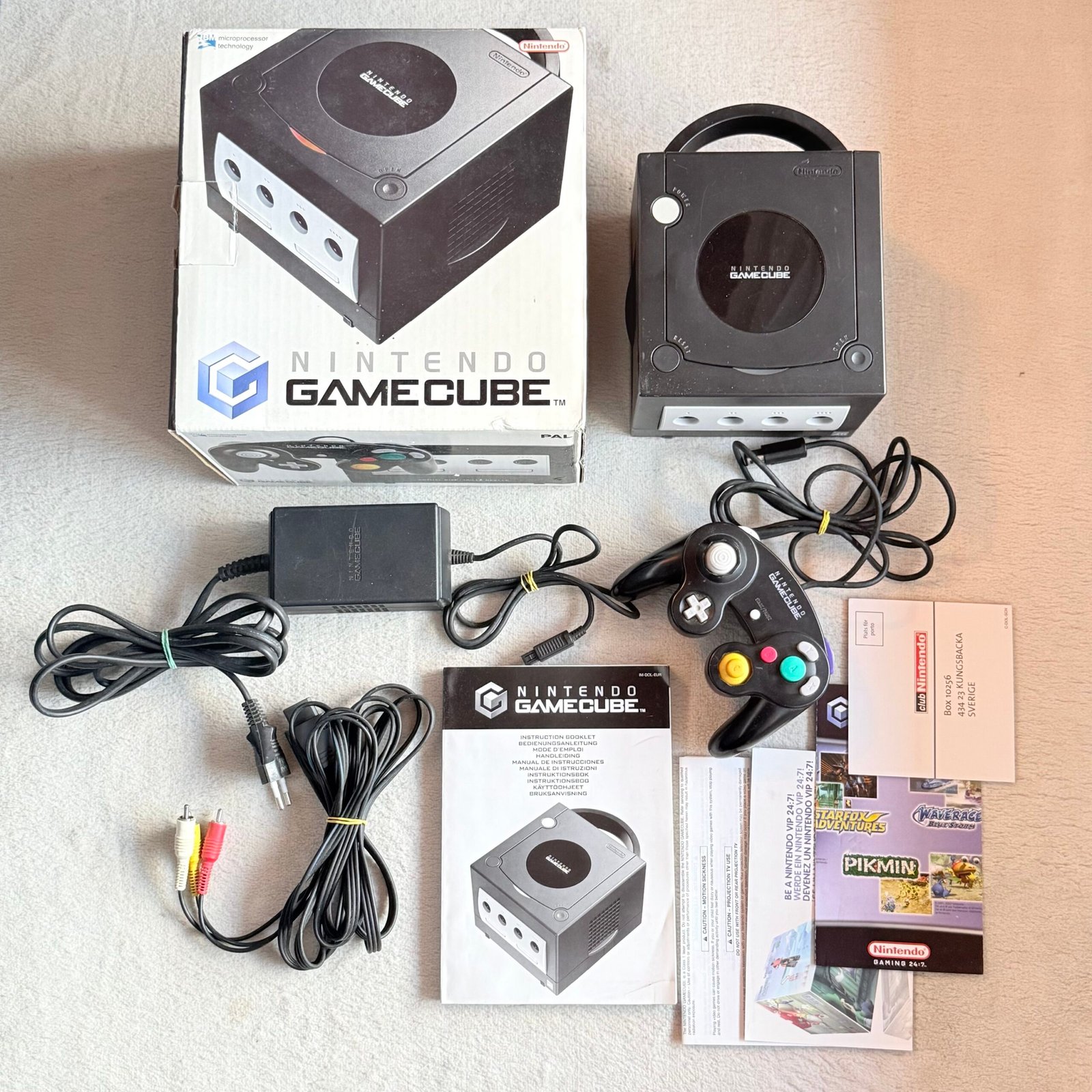 NINTENDO GAMECUBE CONSOLE - NERO - BOXATO - 100% ORIGINALE PAL - OTTIMO STATO