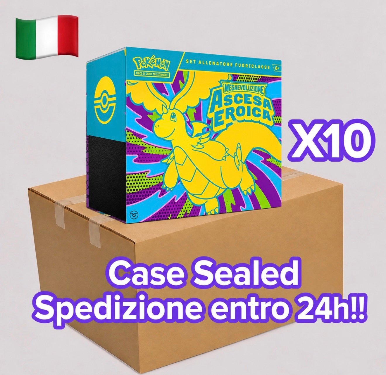 🇮🇹 POKEMON SET ALLENATORE FUORICLASSE ETB ASCESA EROICA x10 - CASE SEALED