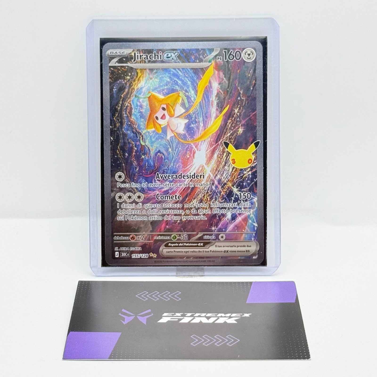 CARTA POKEMON JIRACHI EX 155/128 - 30th ANNIVERSARIO ITA - NEAR MINT -