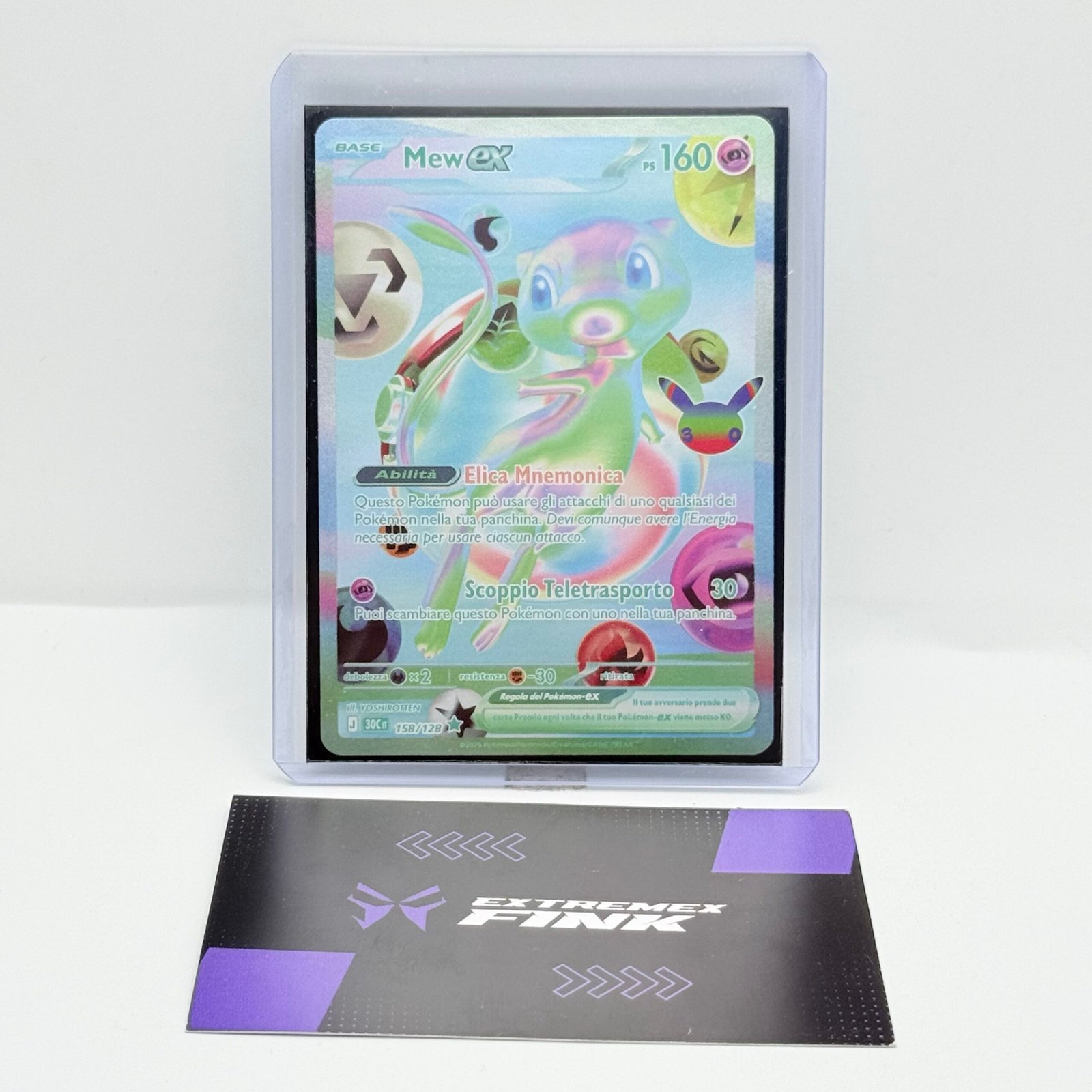 CARTA POKEMON MEW EX 158/128 - 30th ANNIVERSARIO ITA - NEAR MINT -