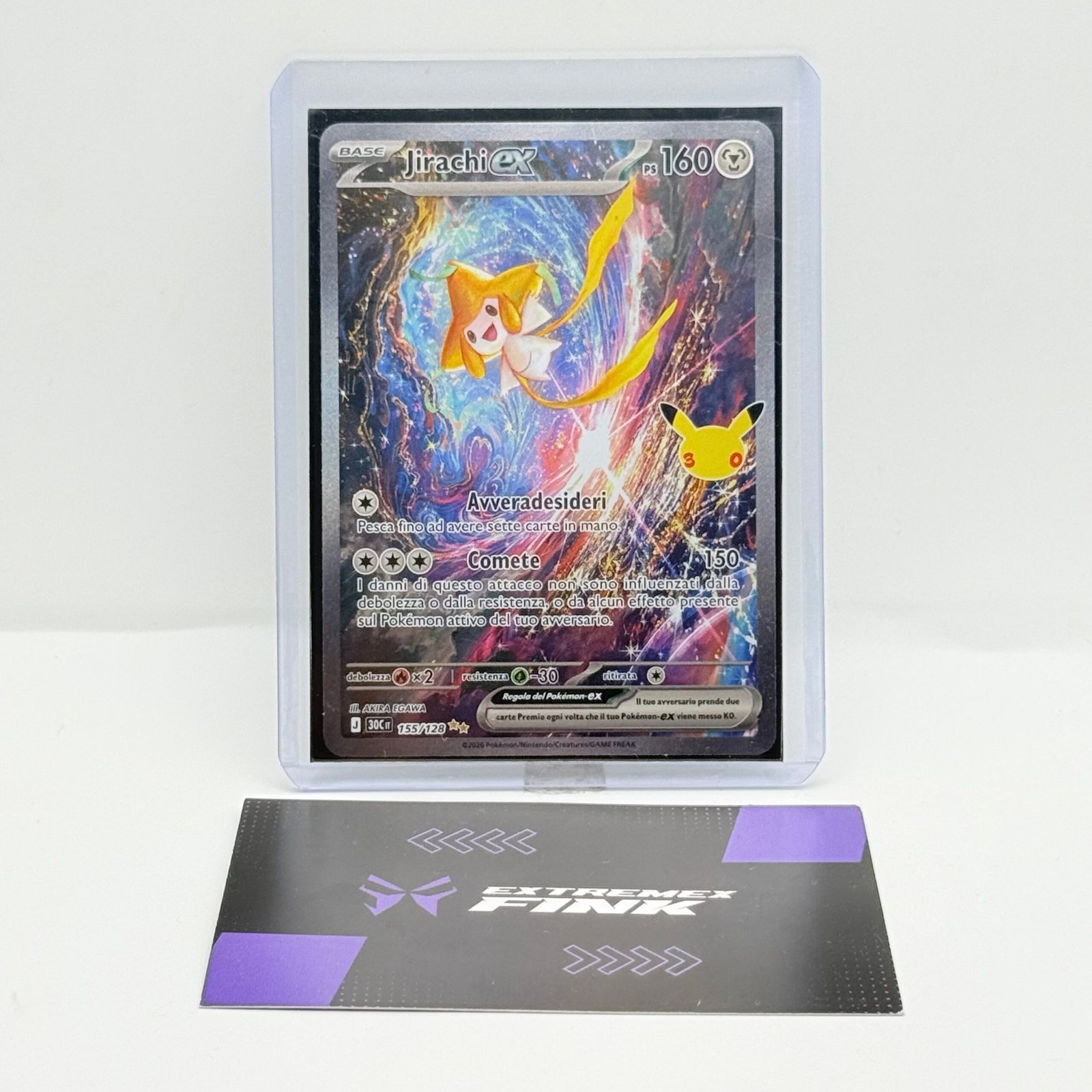 CARTA POKEMON JIRACHI EX 155/128 - 30th ANNIVERSARIO ITA - NEAR MINT -