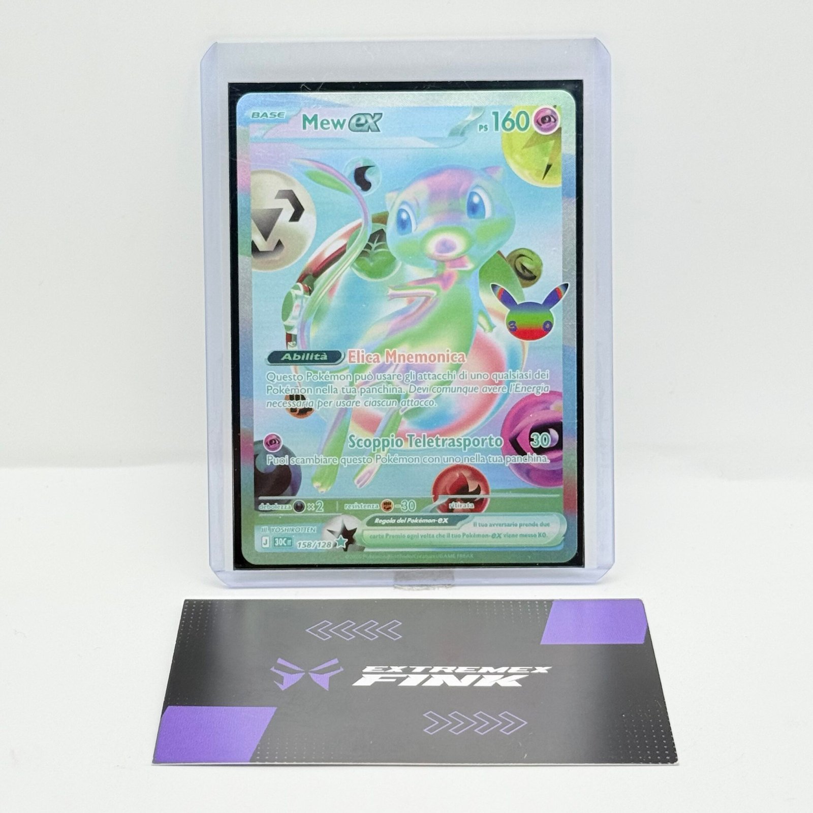 CARTA POKEMON MEW EX 158/128 - 30th ANNIVERSARIO ITA - NEAR MINT -