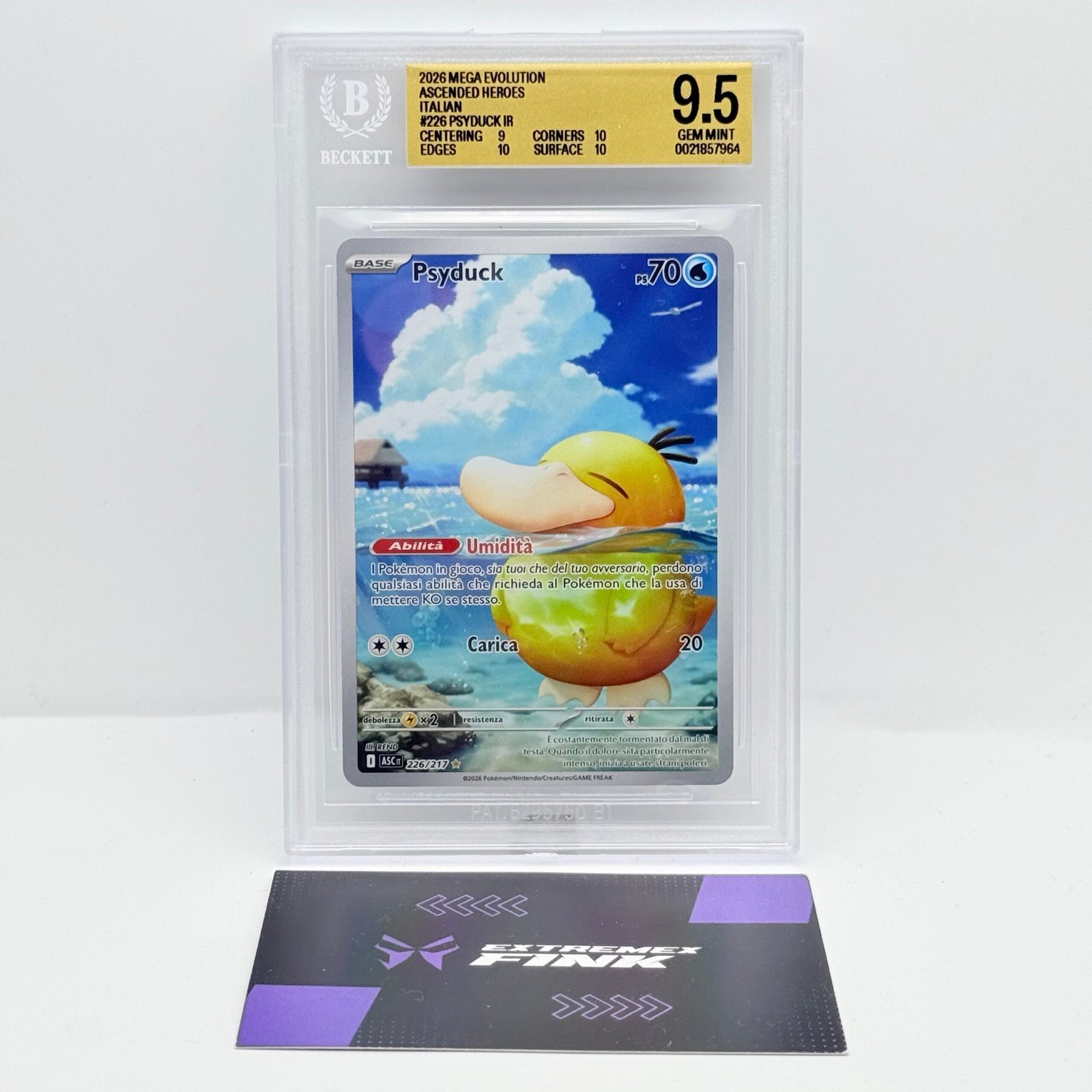 CARTA POKÉMON PSYDUCK 226/217 - ITA - ASCESA EROICA - BGS 9,5 !!