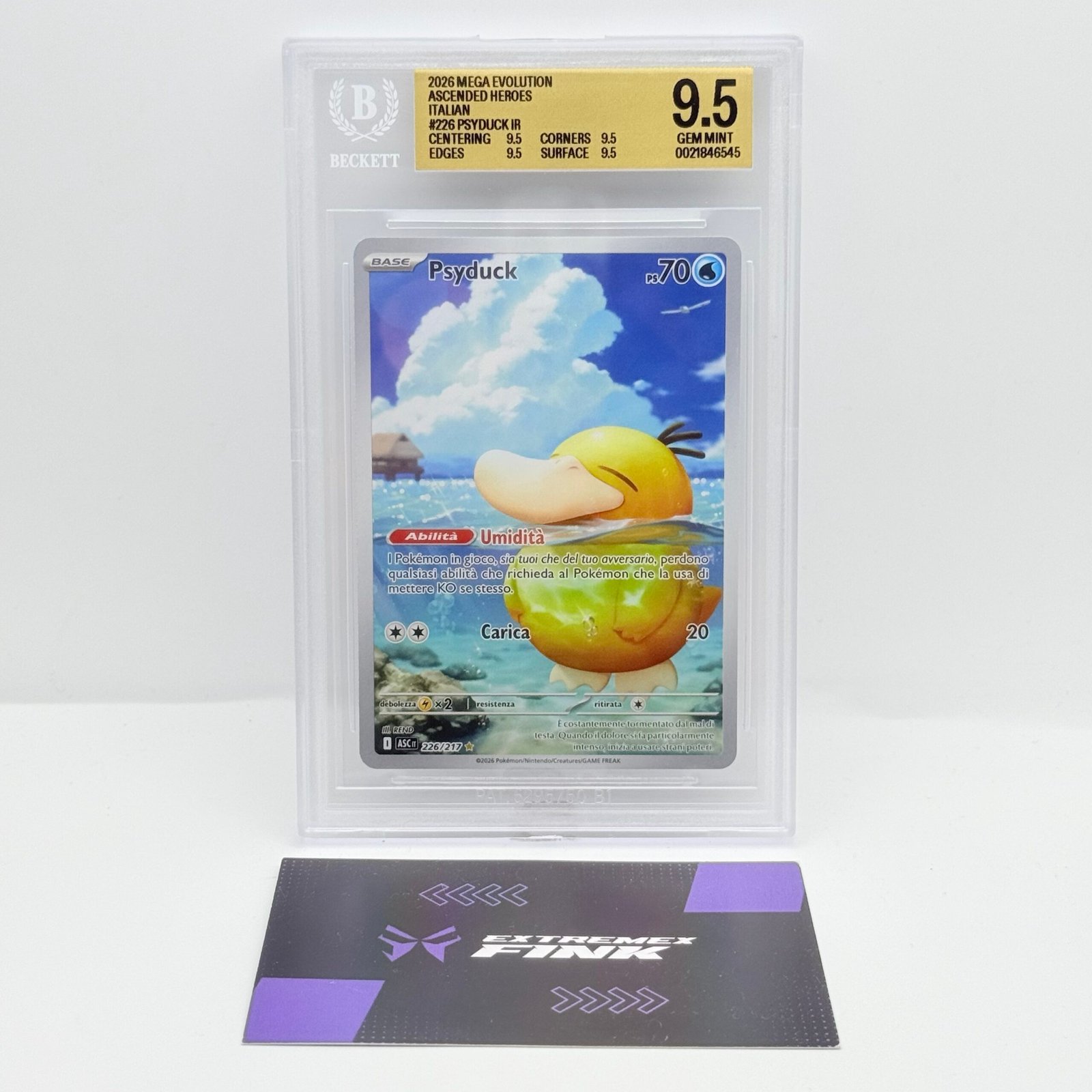 CARTA POKÉMON PSYDUCK 226/217 - ITA - ASCESA EROICA - BGS 9,5 !!
