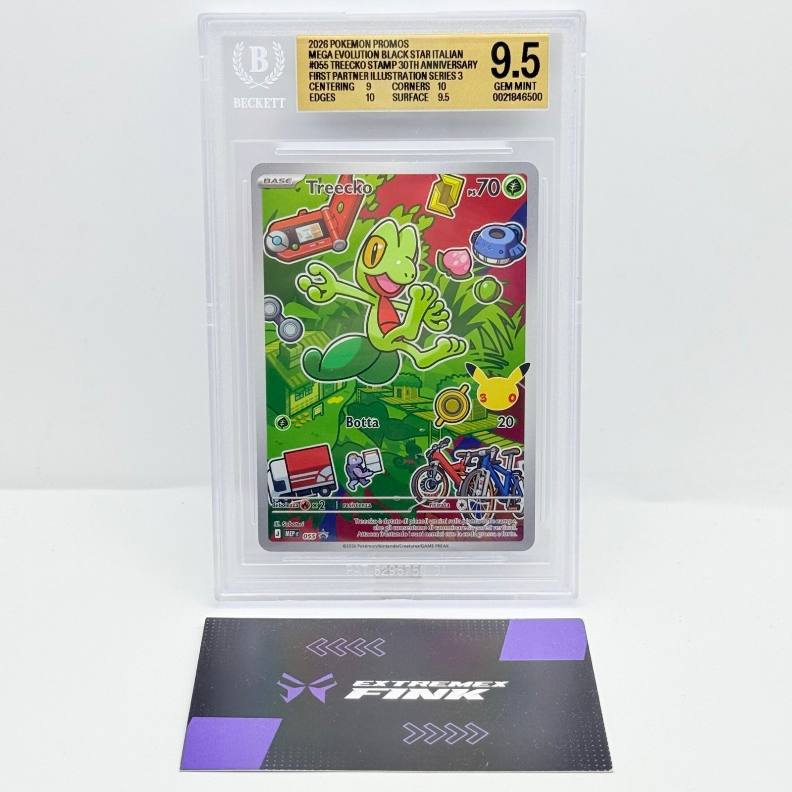 CARTA POKEMON TREECKO MEP 055 PRIMI COMPAGNI D‘AVVENTURA SERIE 3 - BGS 9,5